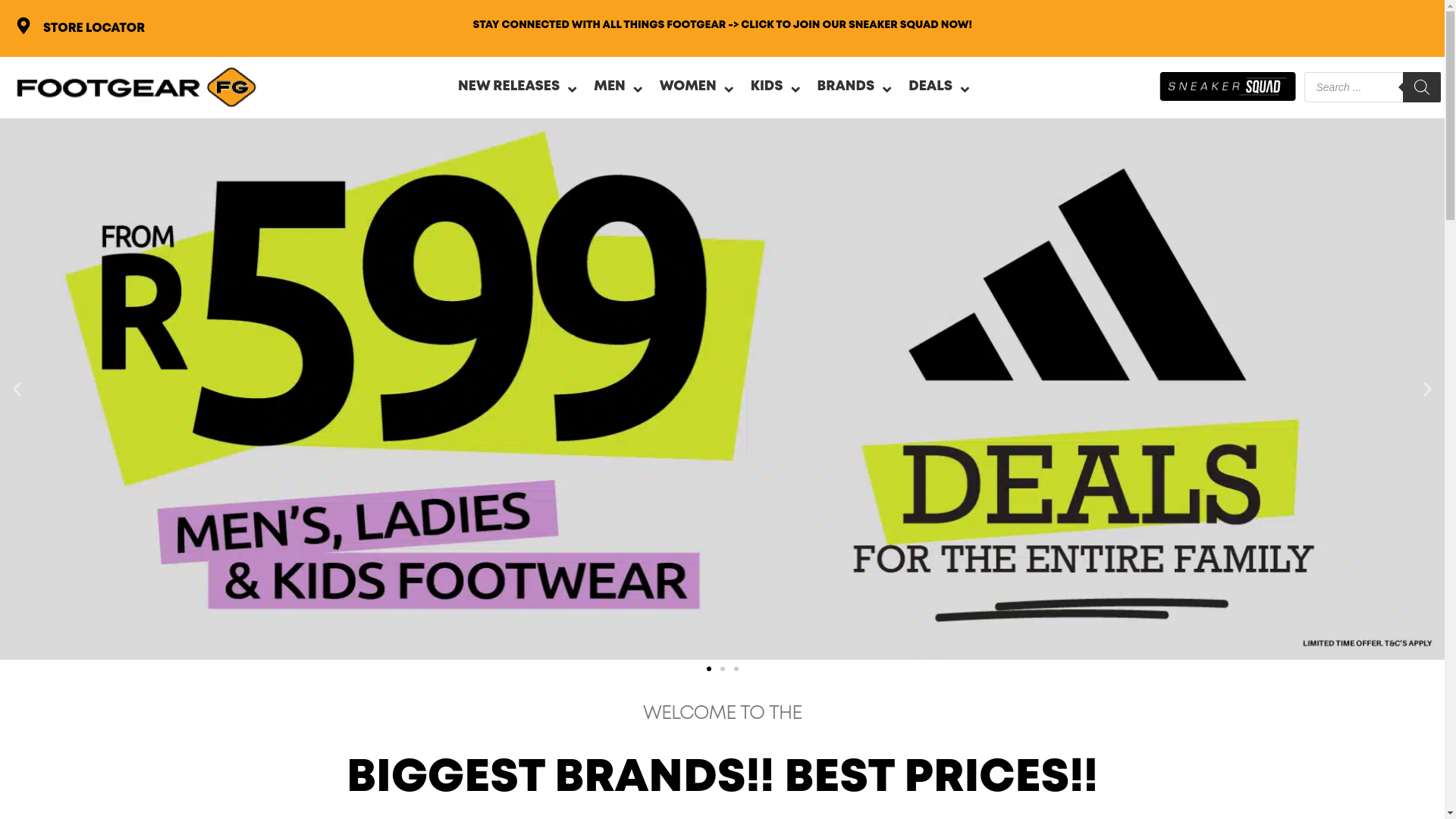 website screenshot of https://footgear.co.za/