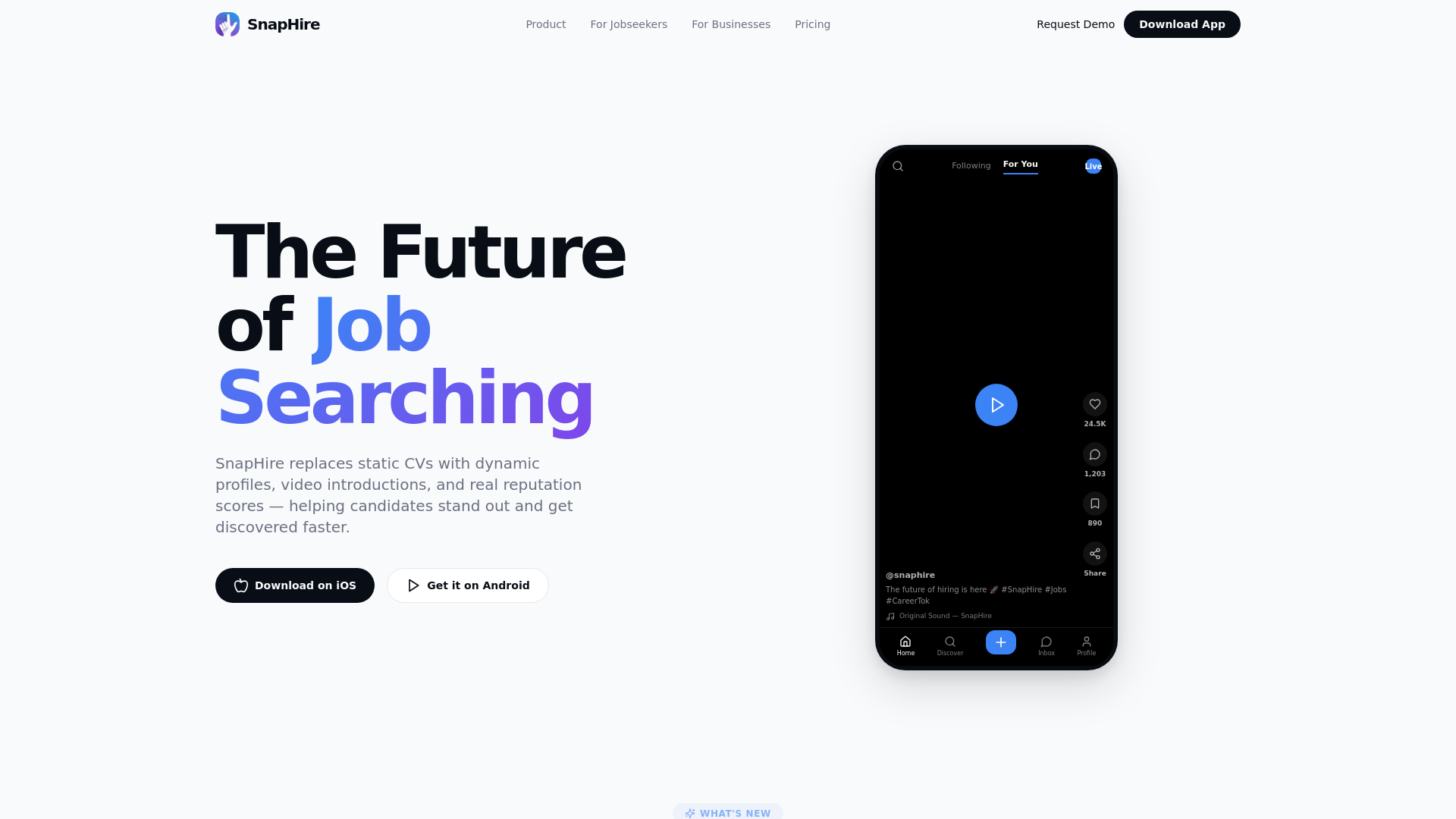 website screenshot of https://snaphire.online/