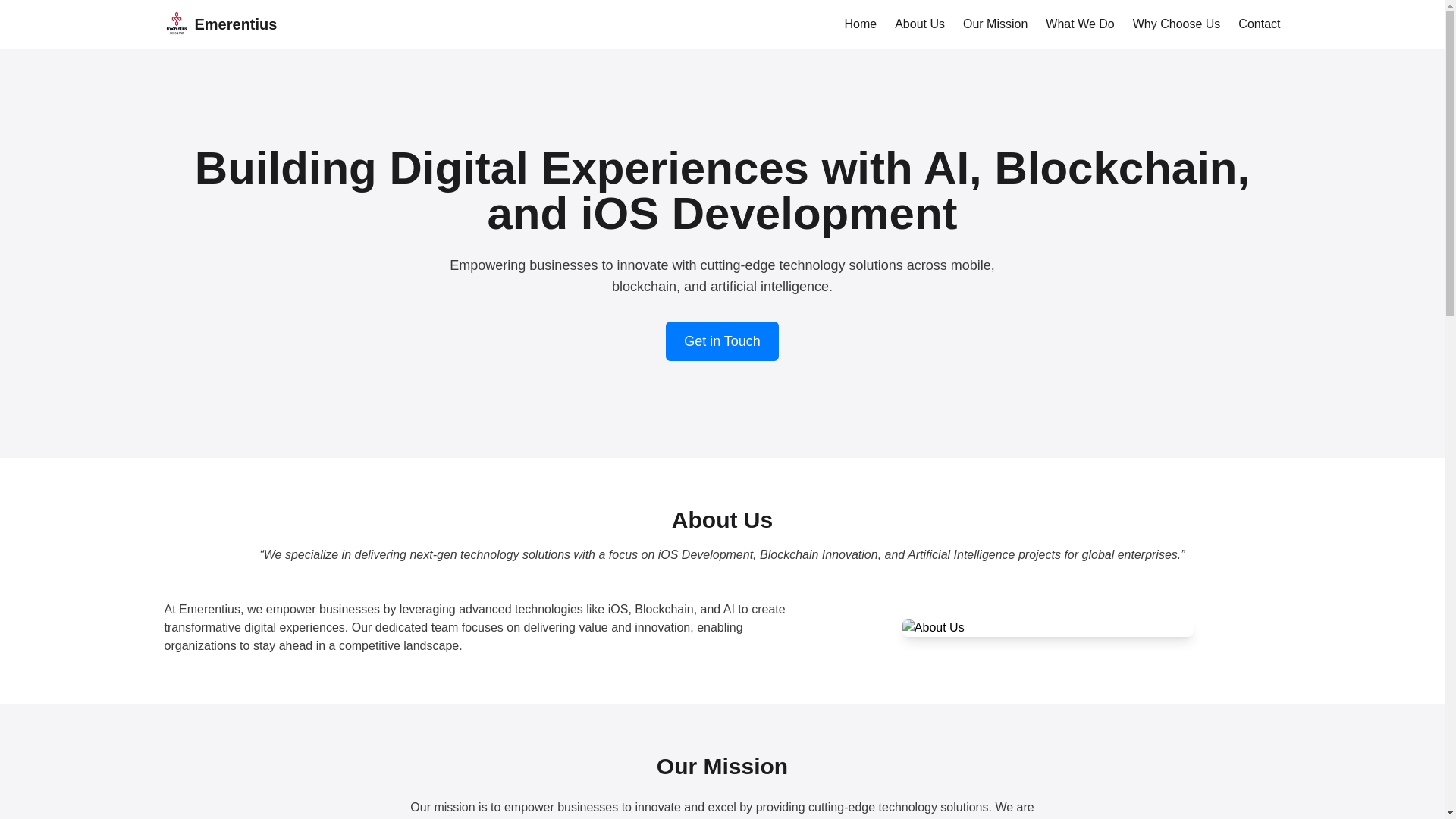 website screenshot of https://emerentius-website.pages.dev/