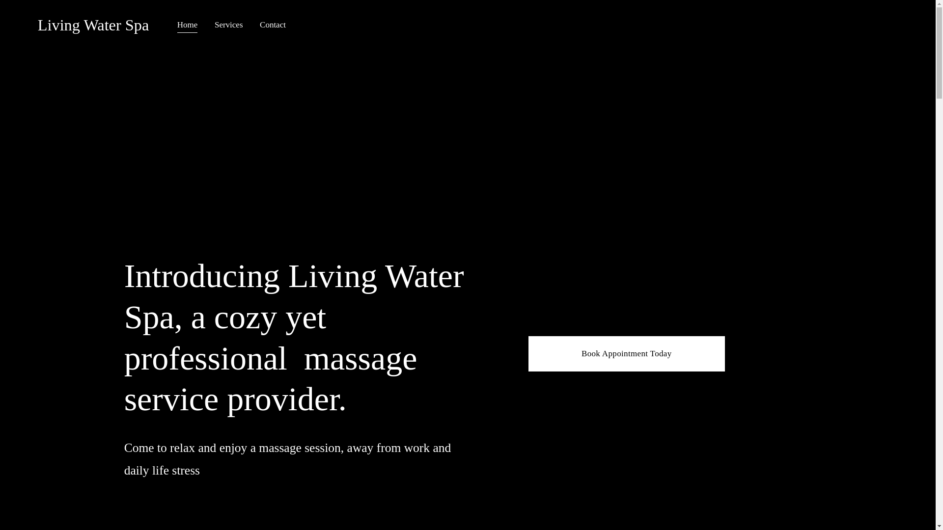 website screenshot of https://livingwaterspafrisco.com/