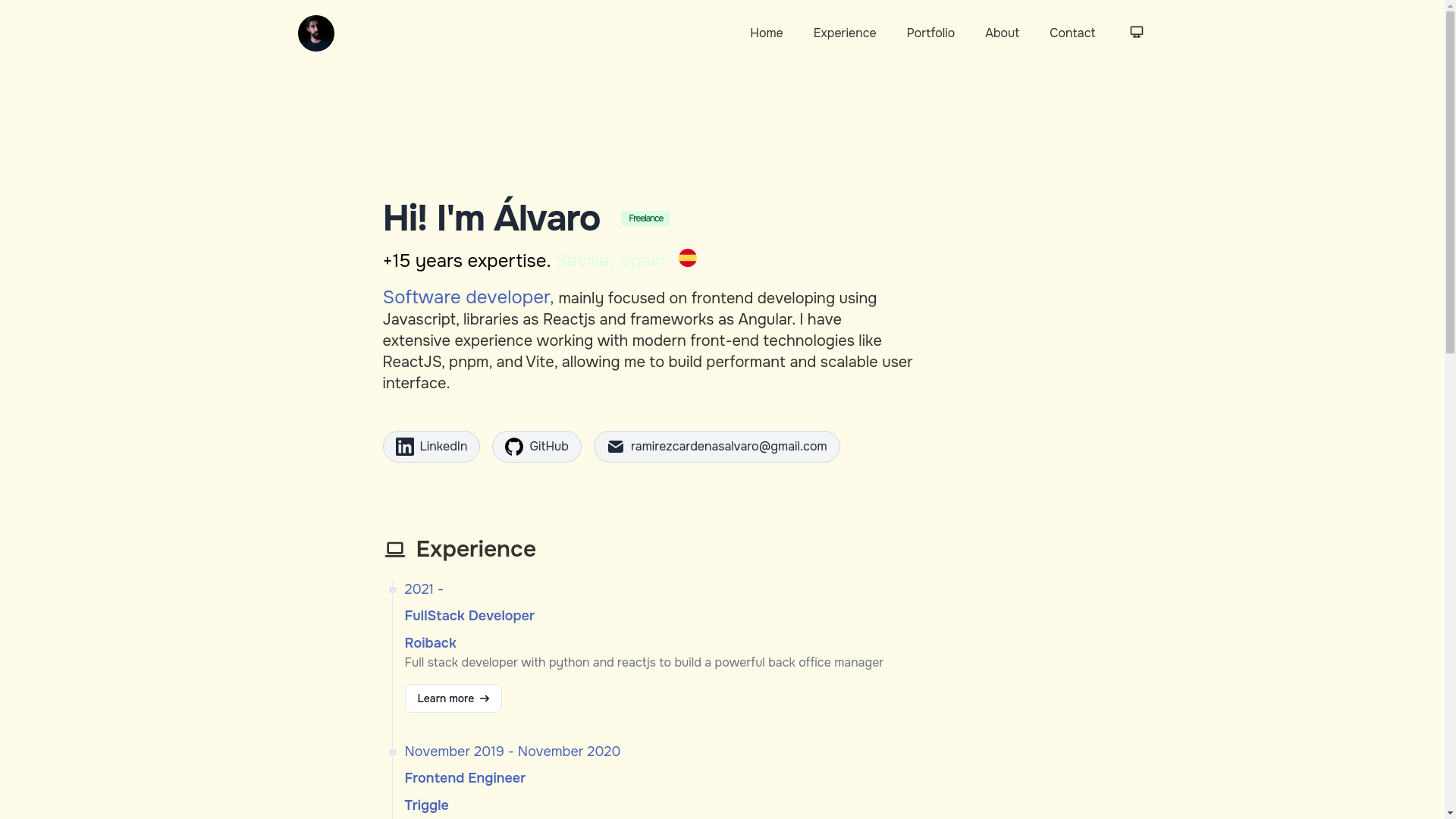 website screenshot of https://aeleuve.dev/