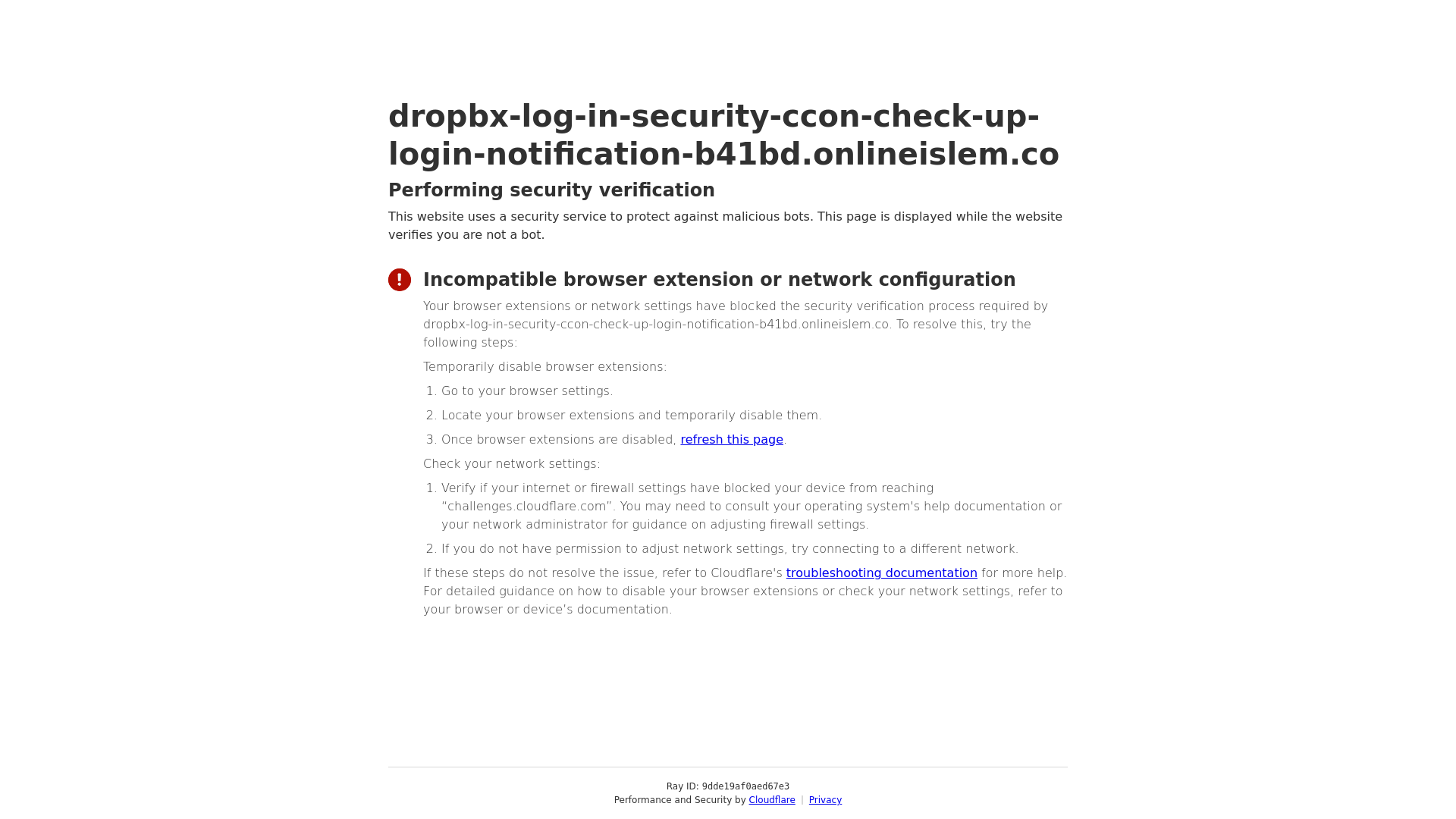 website screenshot of https://dropbx-log-in-security-ccon-check-up-login-notification-b41bd.onlineislem.co