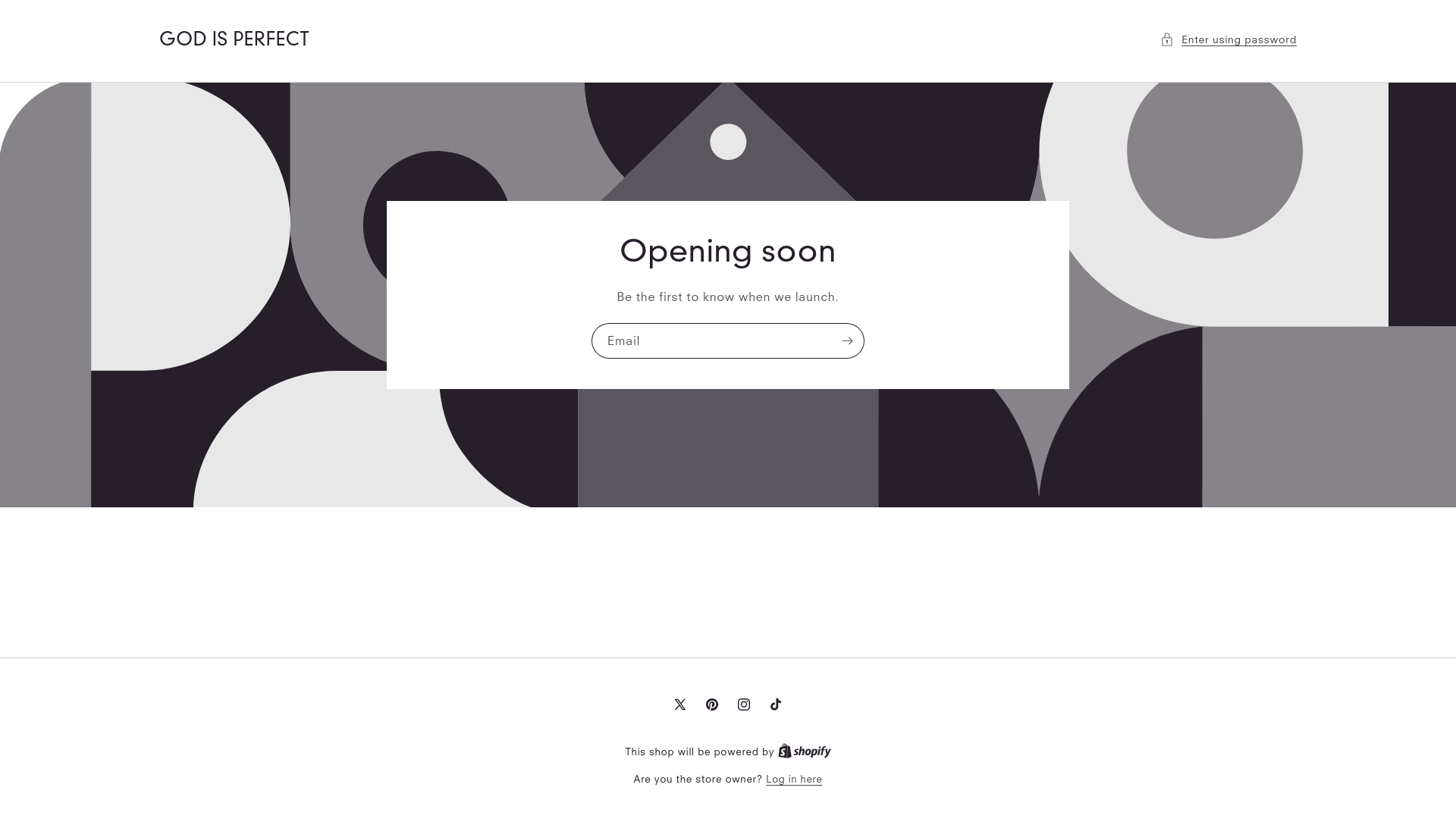 website screenshot of https://godisperfect.store/