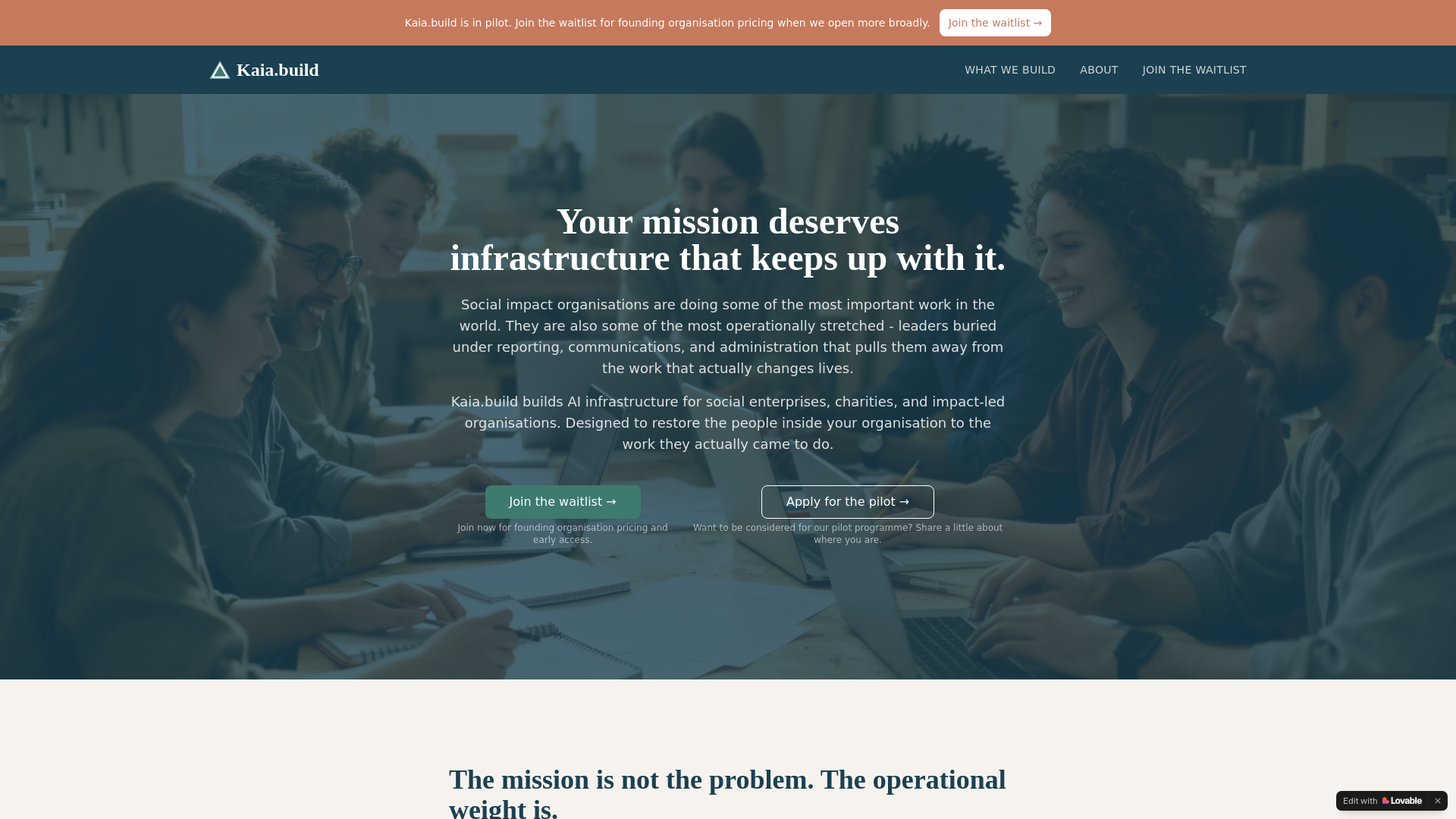 website screenshot of https://kaia.build/