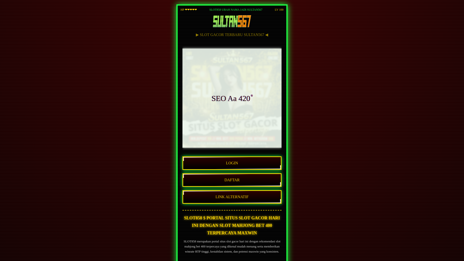 website screenshot of https://slot-terbaruu.pages.dev/
