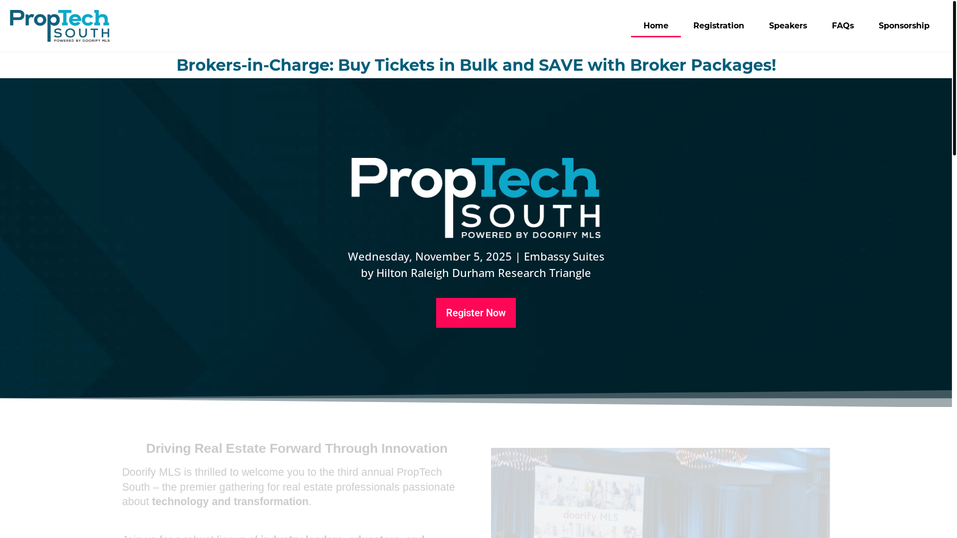 website screenshot of https://proptechsouth.com/