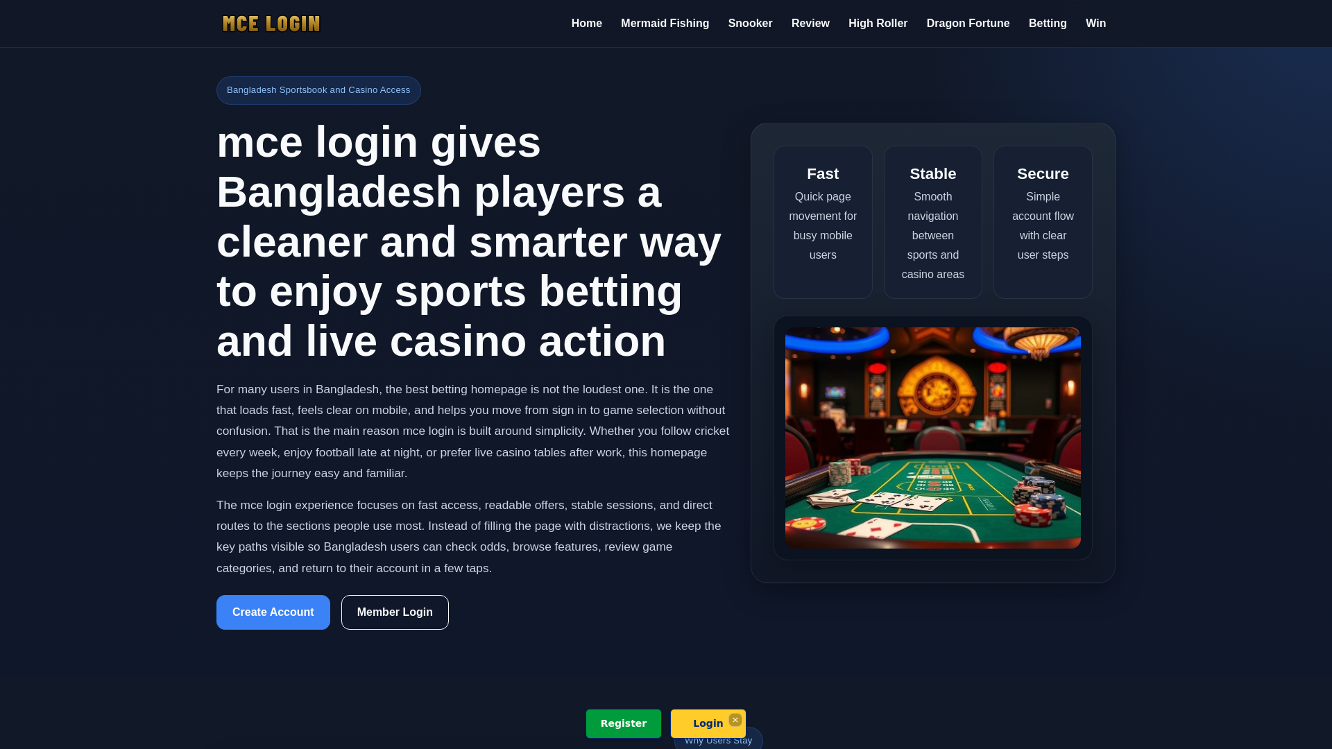 website screenshot of https://mce-login.net/