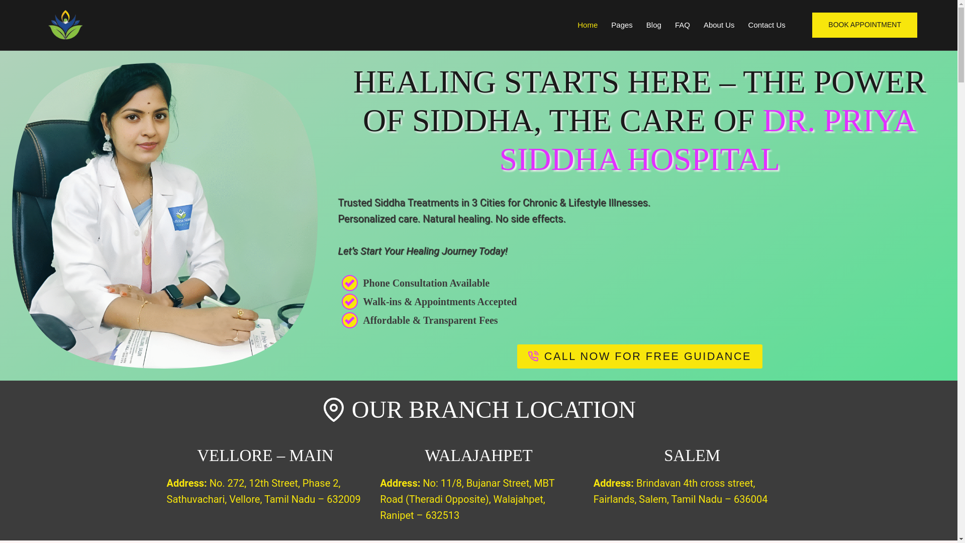 website screenshot of https://priyasiddhaclinic.pages.dev/