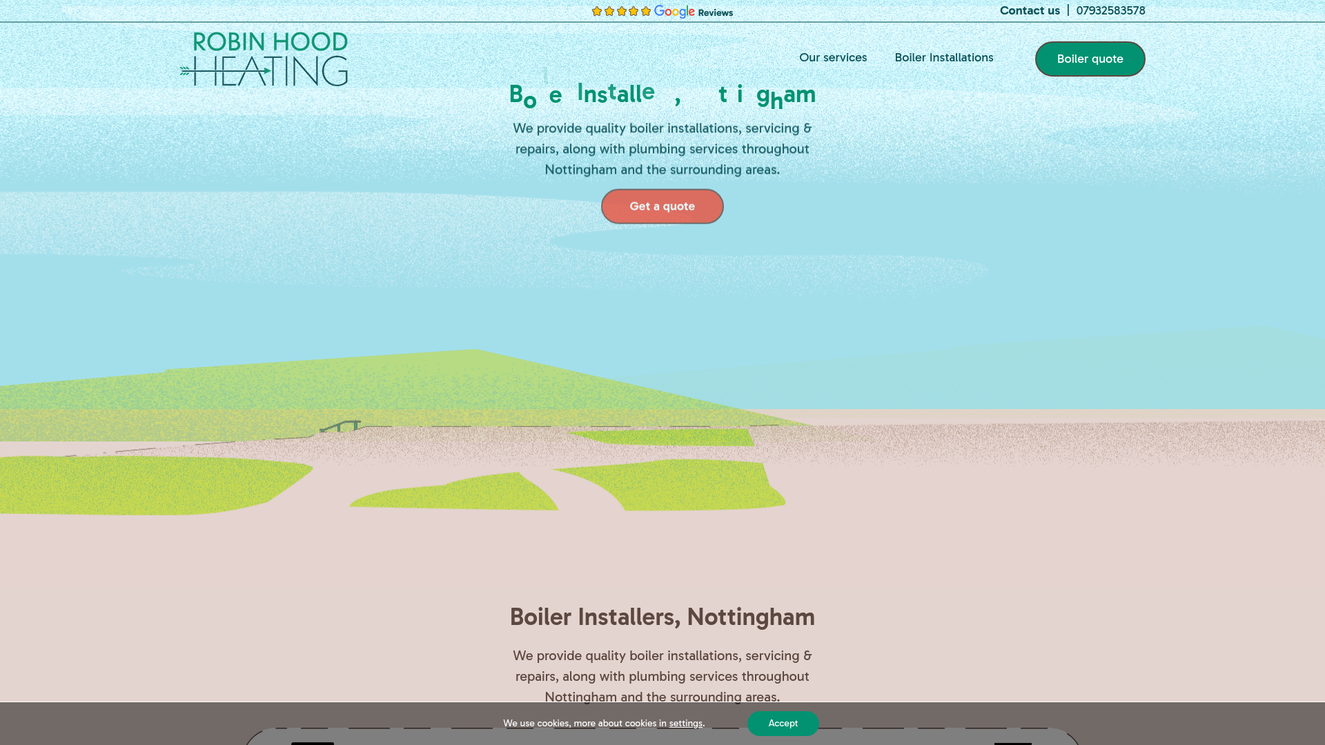 website screenshot of https://robinhoodplumbing.co.uk/