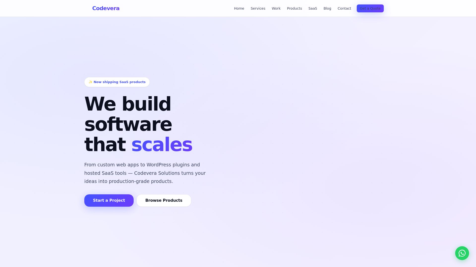 website screenshot of https://codeverasolutions.com/