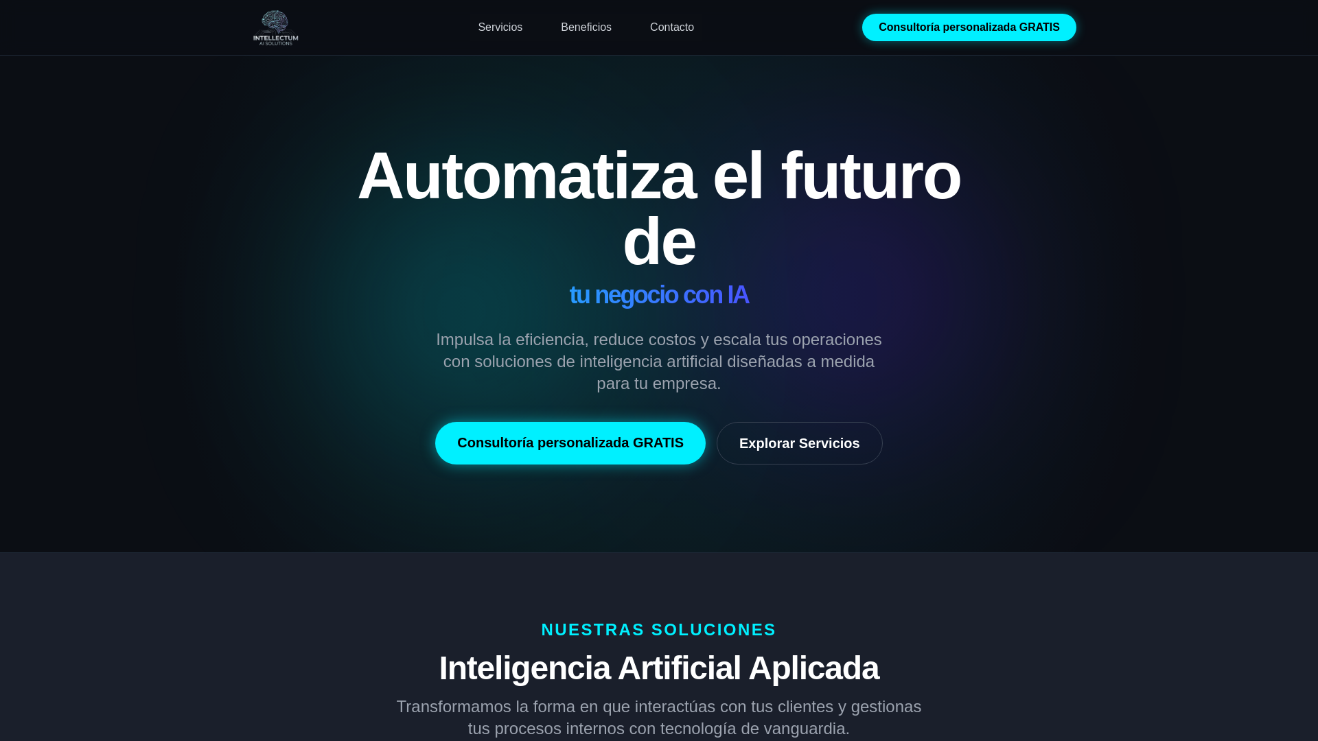 website screenshot of https://intellectum.ec/
