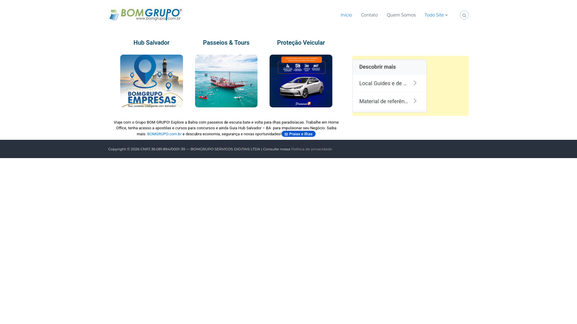 website screenshot of https://bomgrupo.com.br