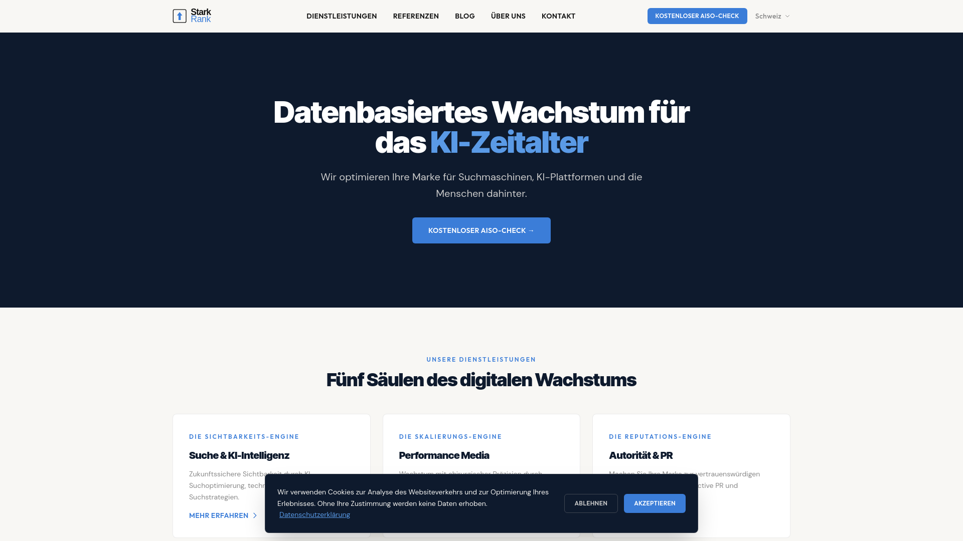 website screenshot of https://starkrank.ch/
