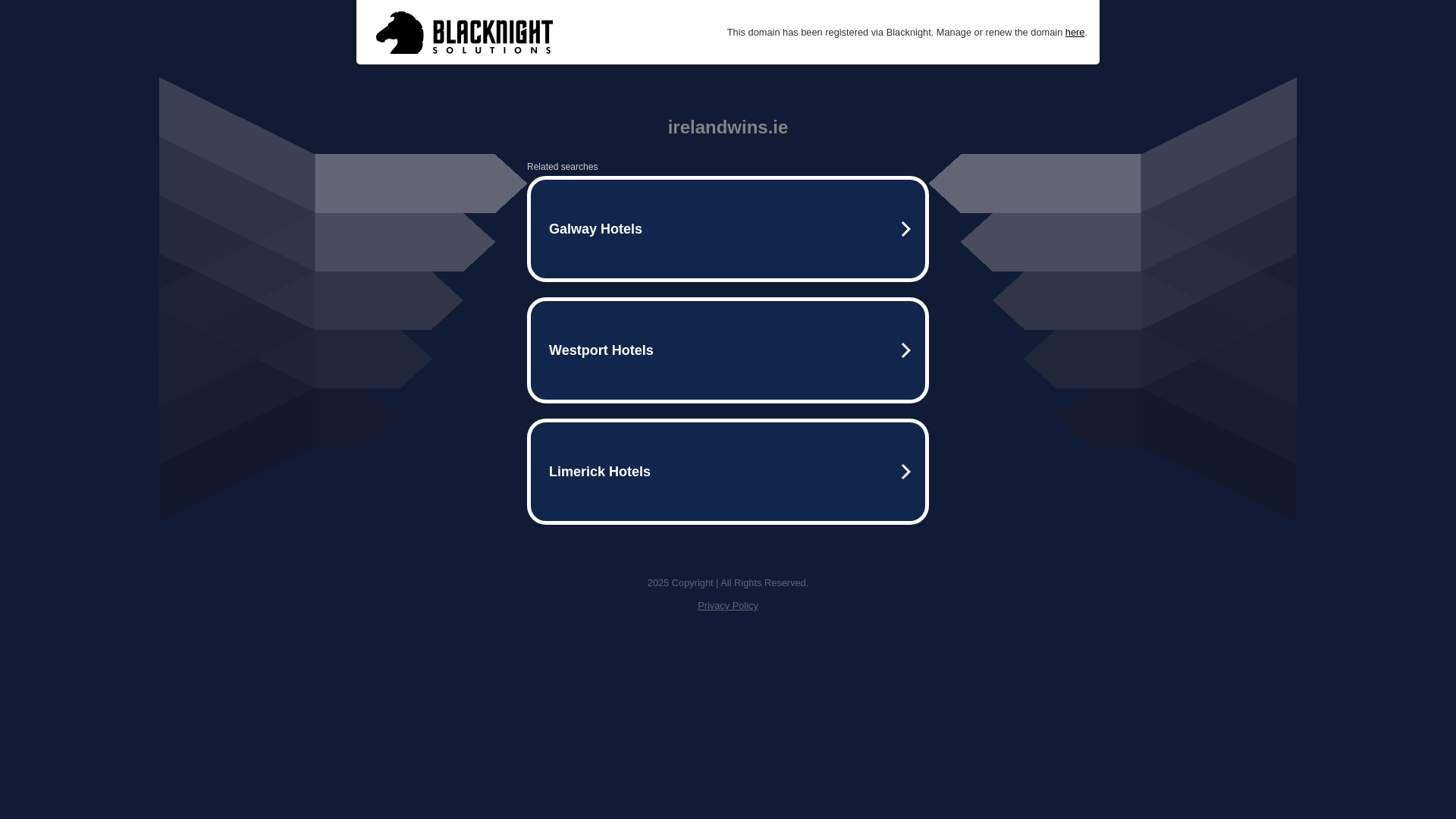 website screenshot of https://irelandwins.ie/