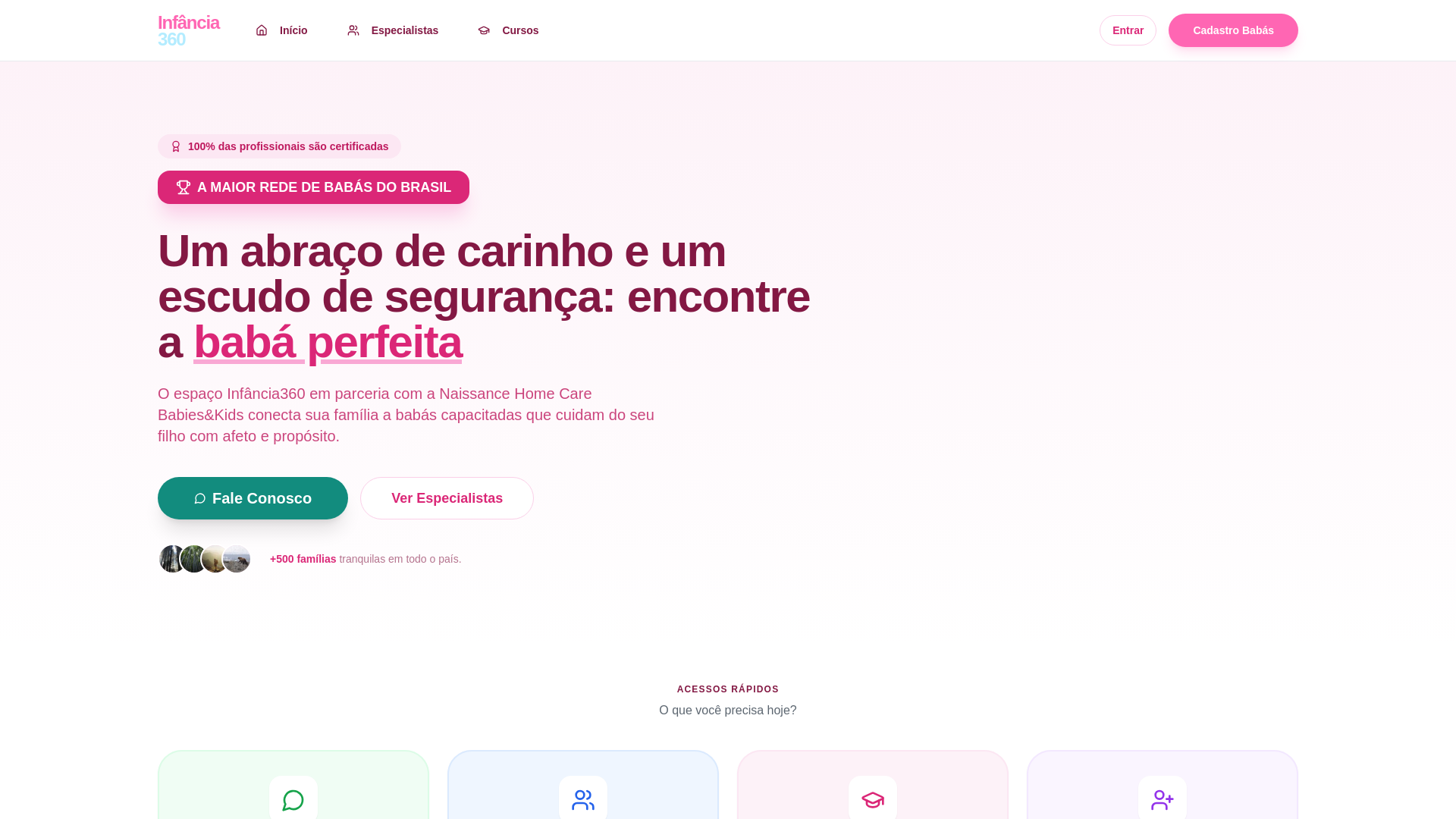 website screenshot of https://espacoinfancia360.com/