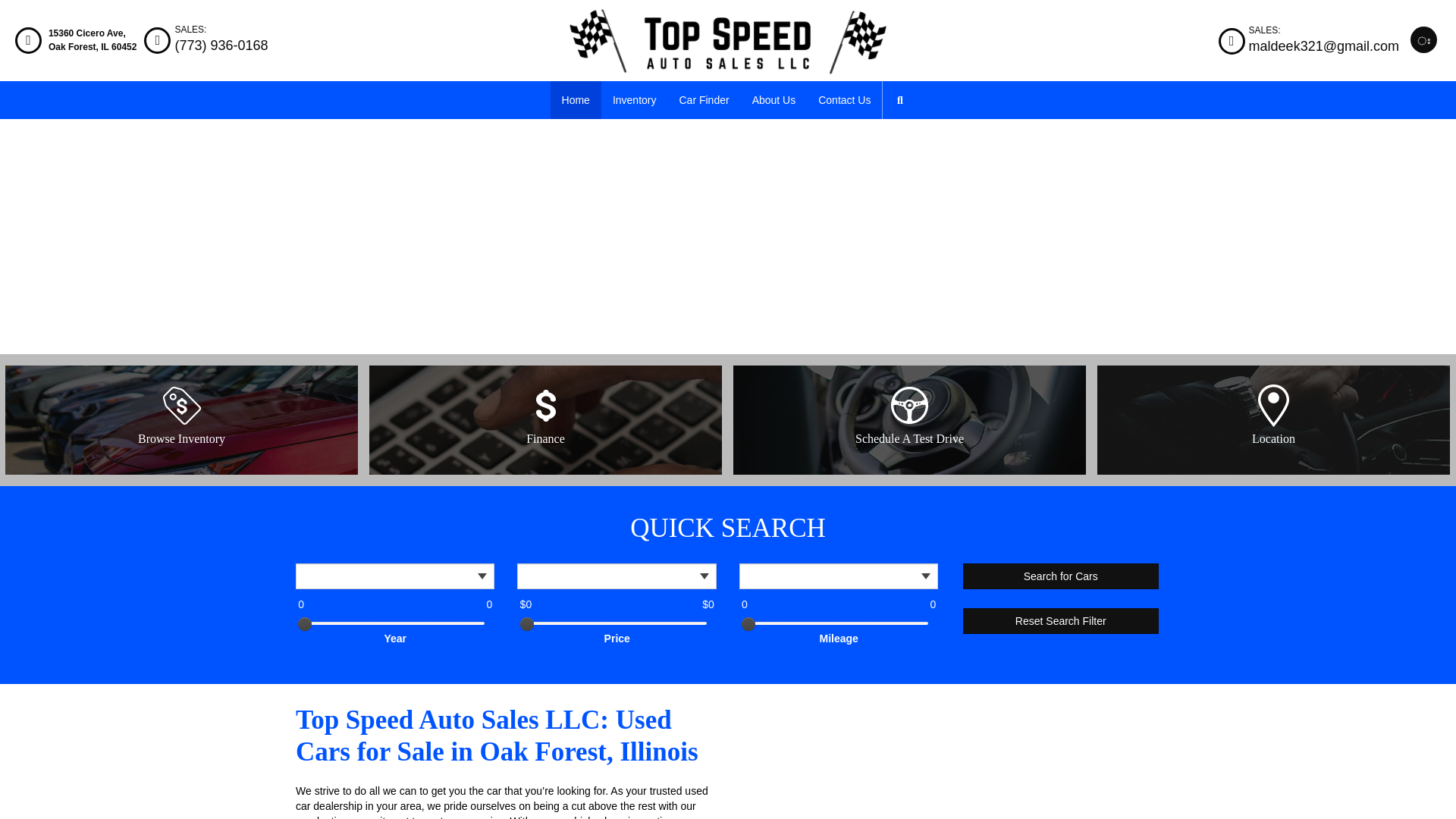 website screenshot of https://topspeedautollc.com/