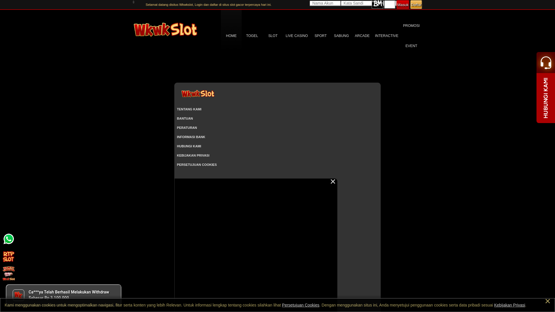 website screenshot of https://wkwkslot.io/