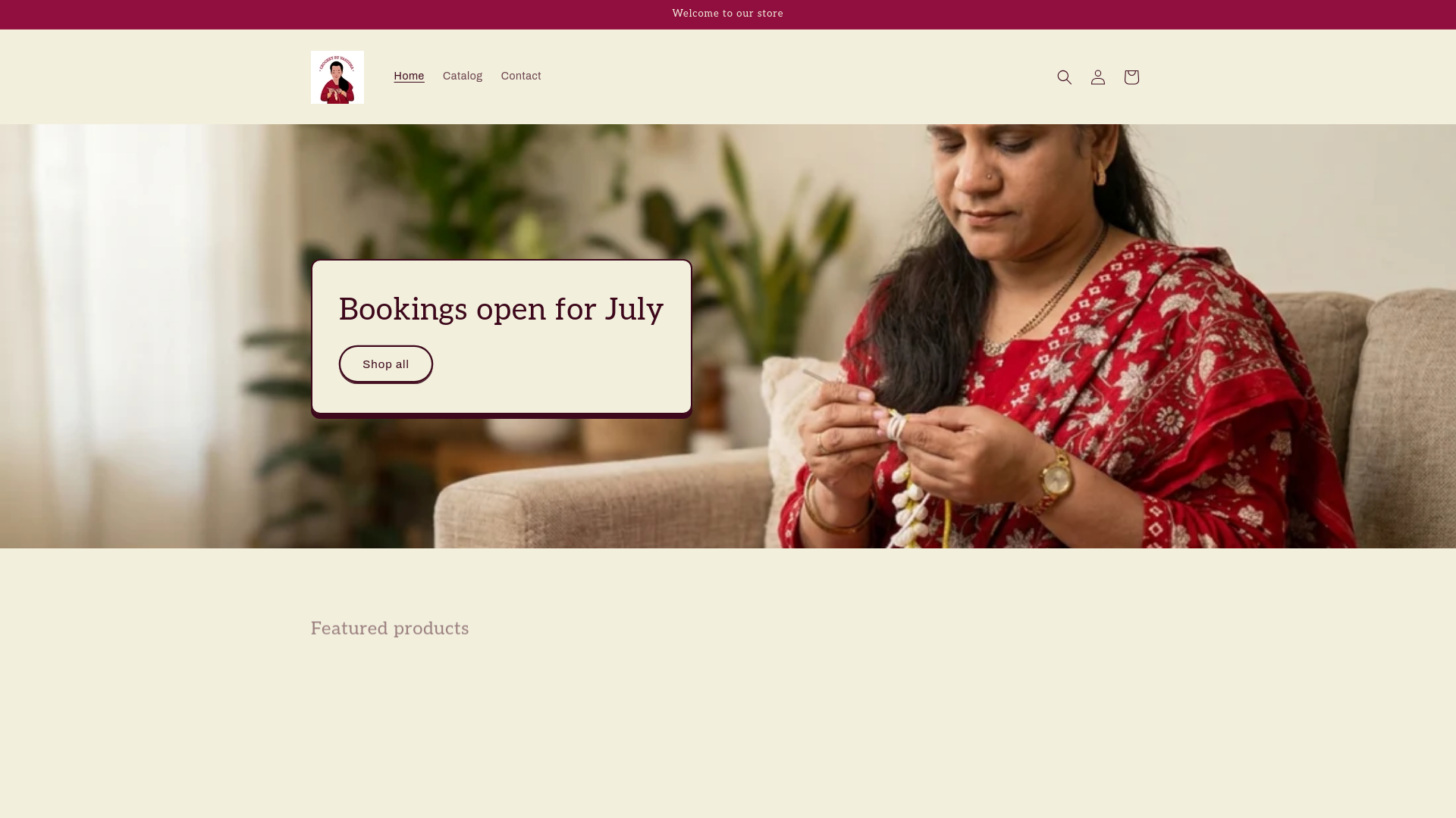 website screenshot of https://crochetbyvasudha.in