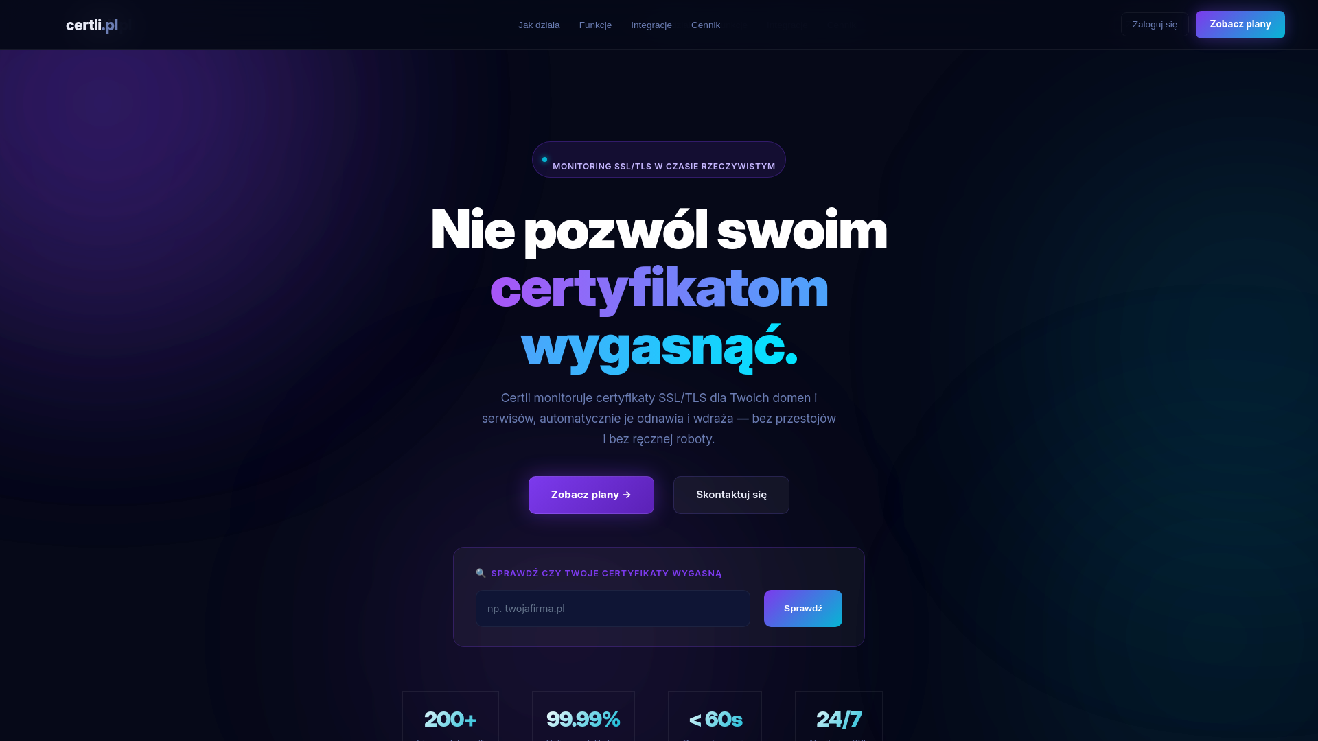 website screenshot of https://certli.pl/