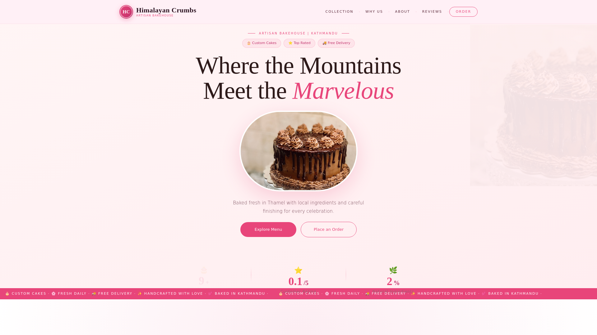 website screenshot of https://himalayan-crumbs.pages.dev/