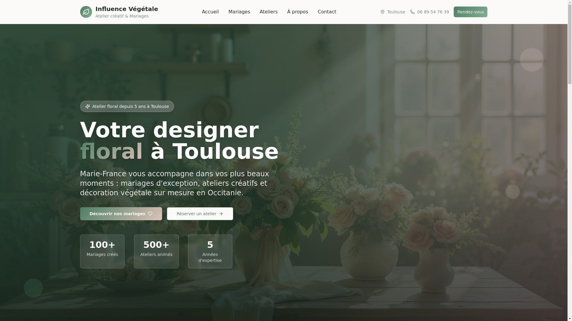 website screenshot of https://influence-vegetale.pro/