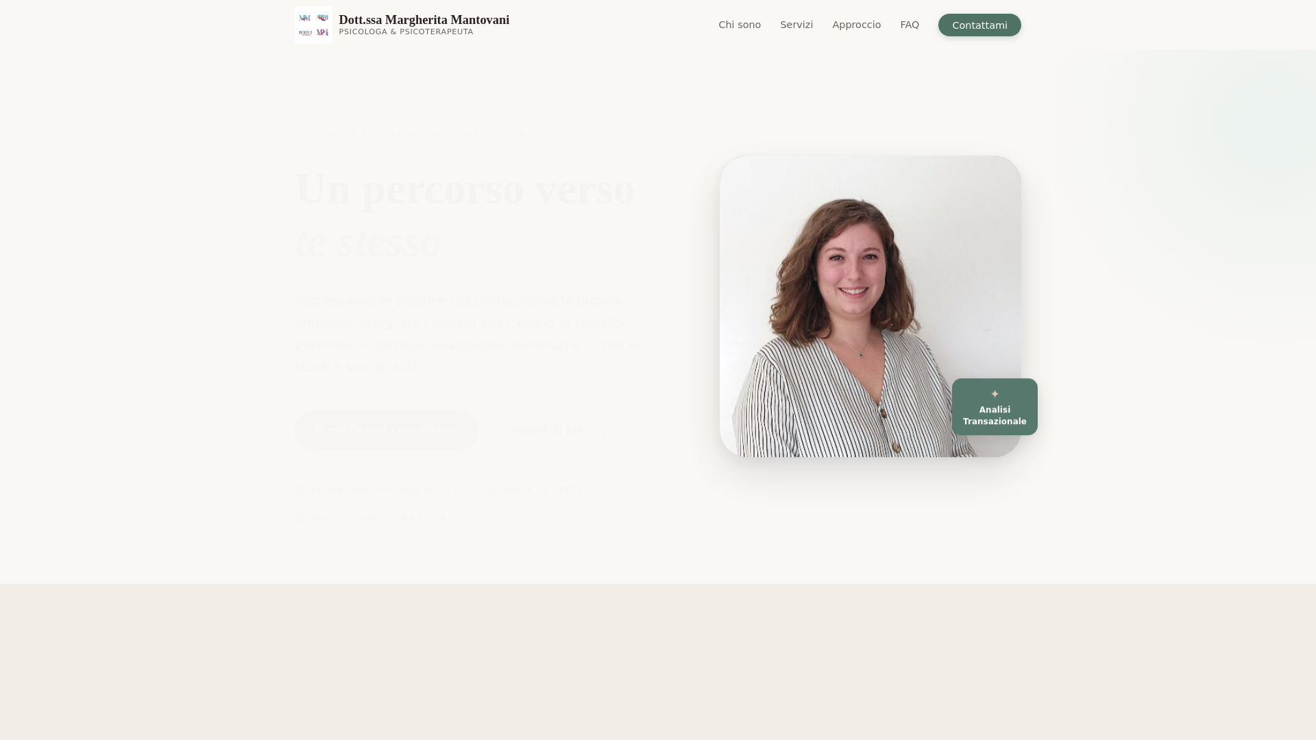 website screenshot of https://dottssa-margherita-mantovani.pages.dev/