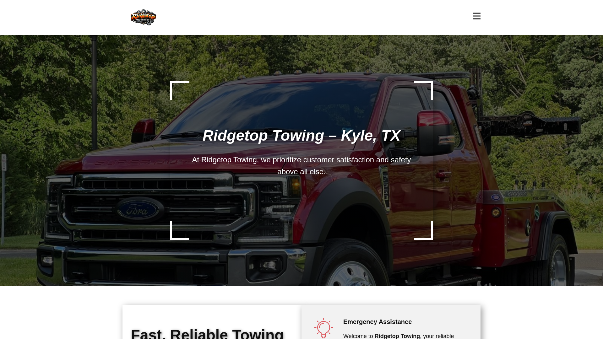 website screenshot of https://ridgetoptowing.com/