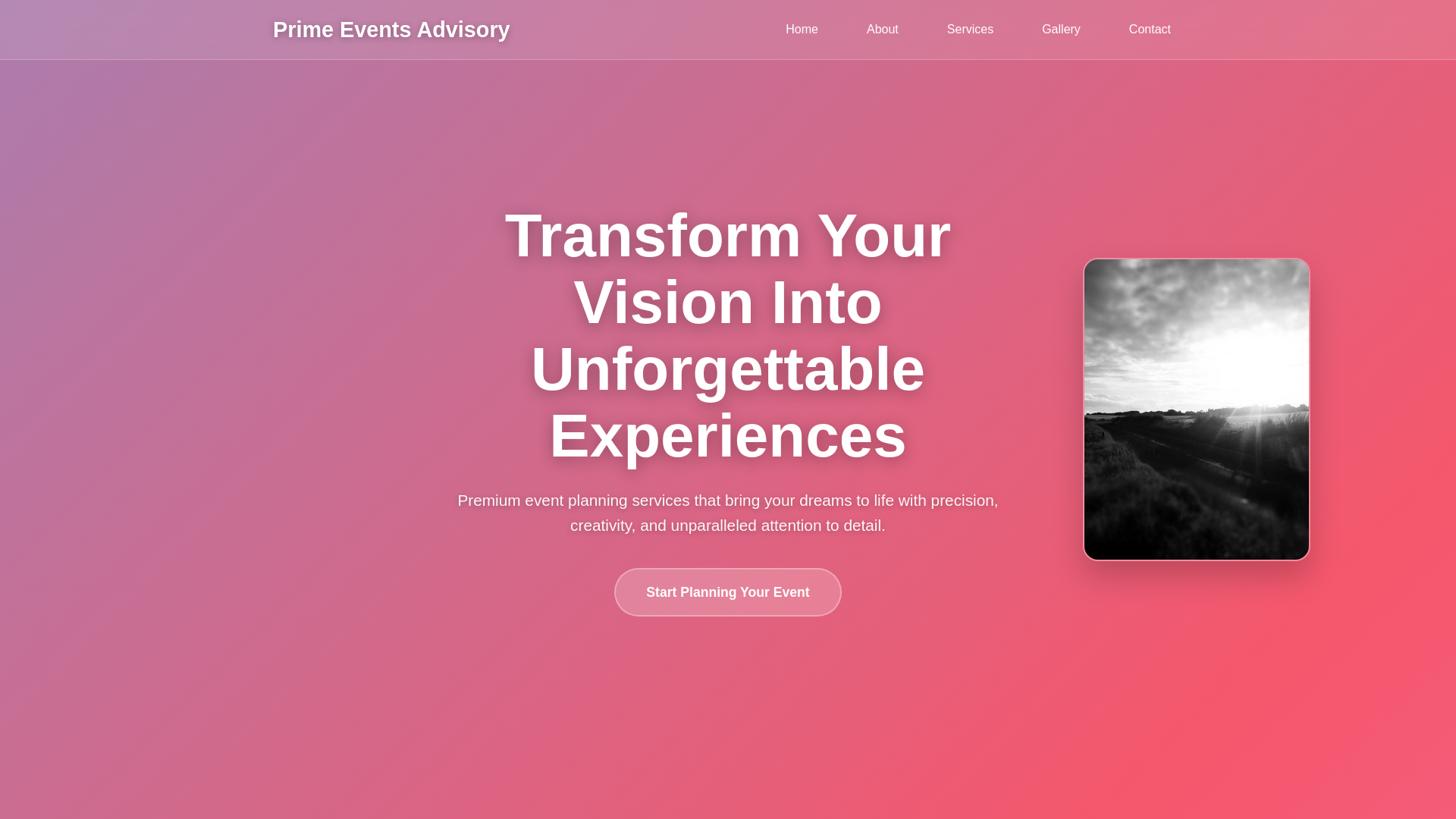 website screenshot of https://primeeventsadvisory.click