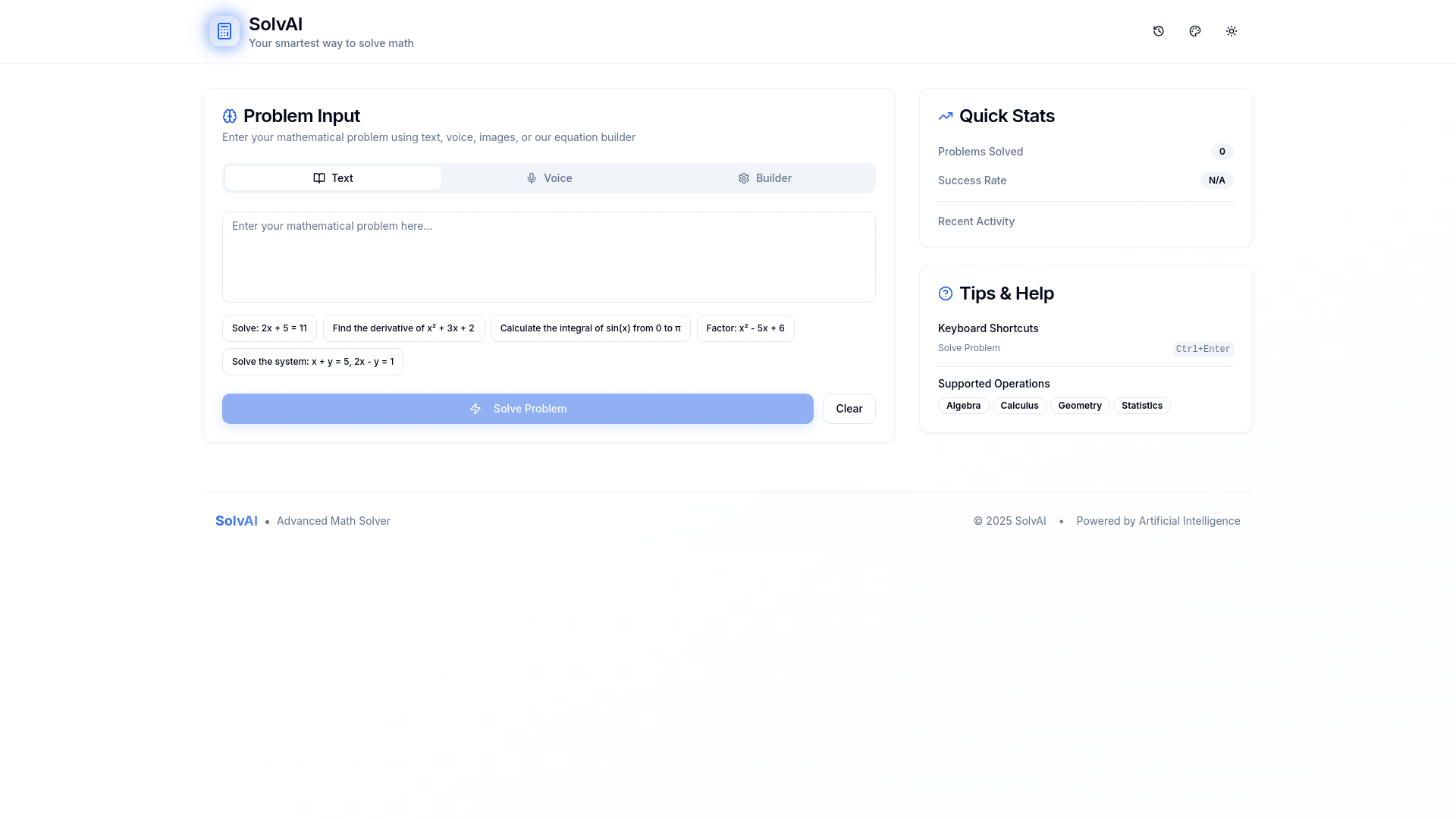 website screenshot of https://solvai.live/