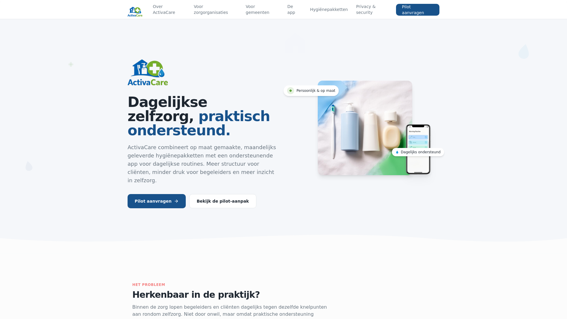 website screenshot of https://activacare.nl/