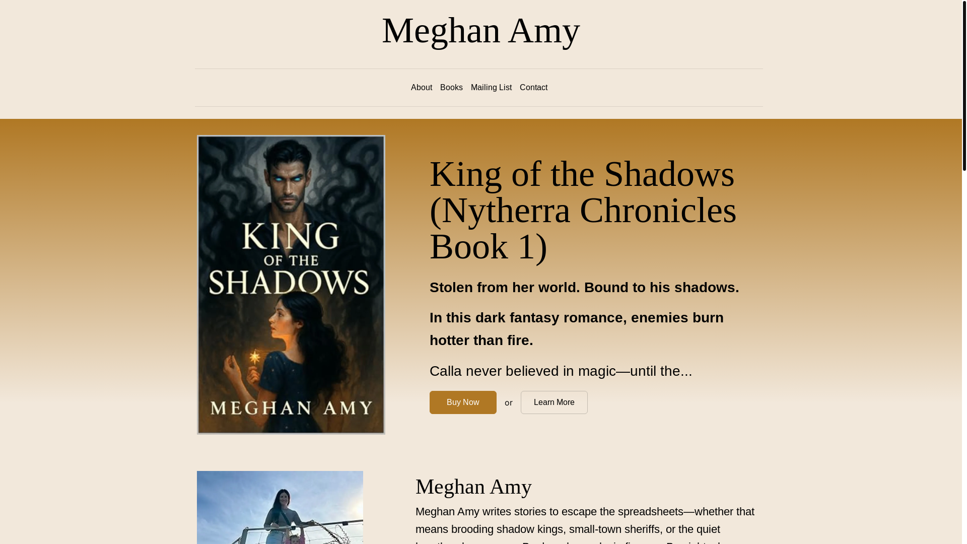 website screenshot of https://meghanamyauthor.com/