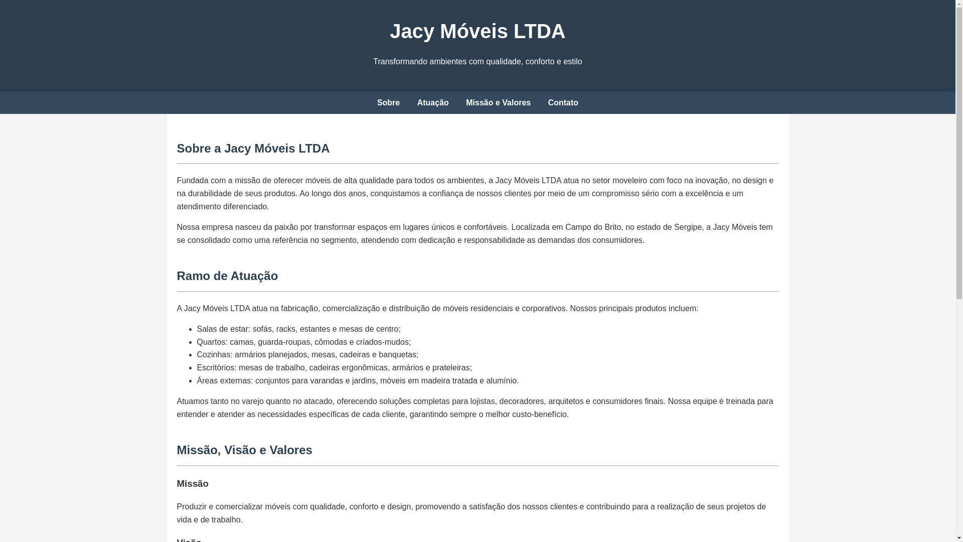 website screenshot of https://jacymoveisltda.shop/