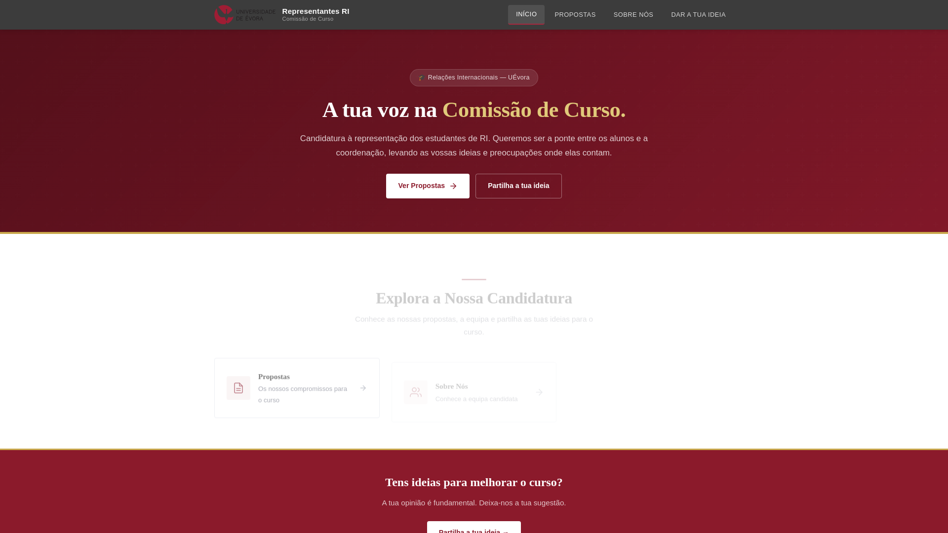 website screenshot of https://comissaodecursori.com/