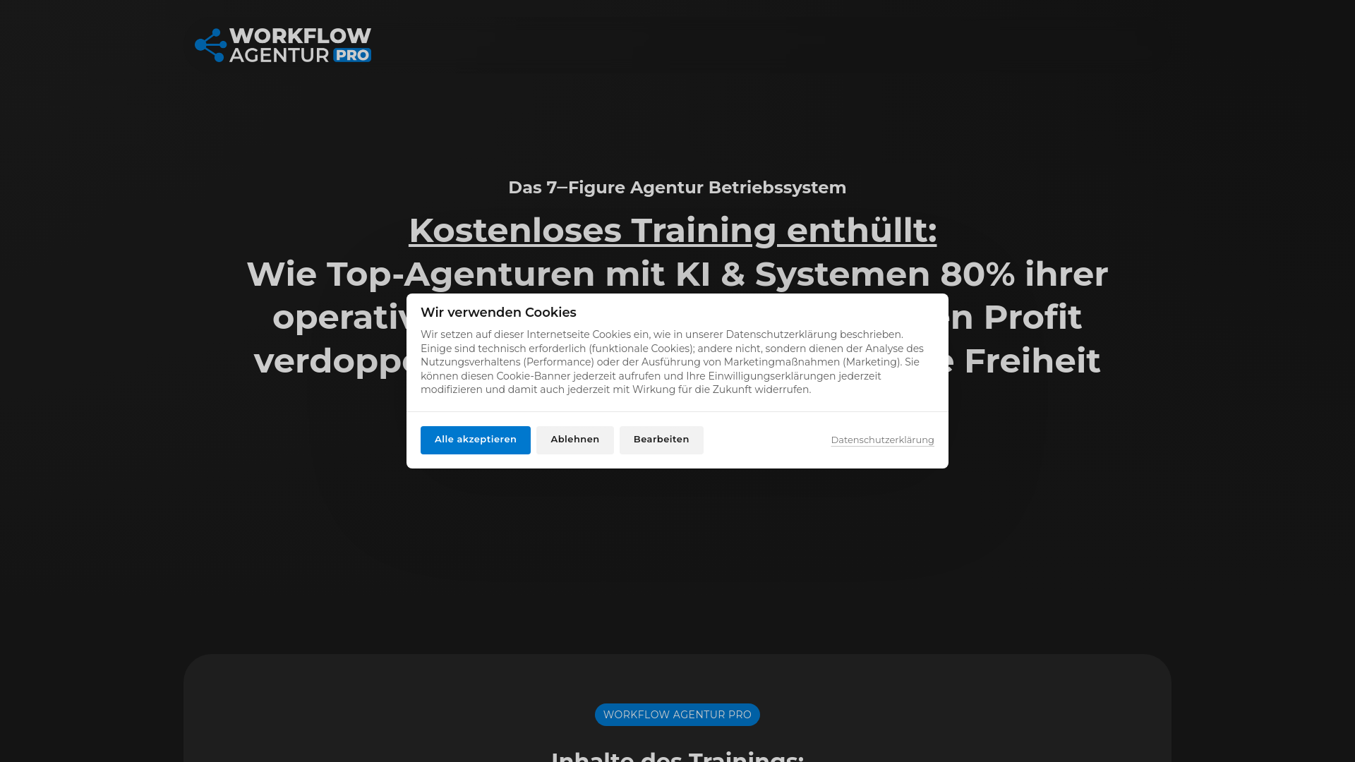 website screenshot of https://workflow-agentur-pro.de/