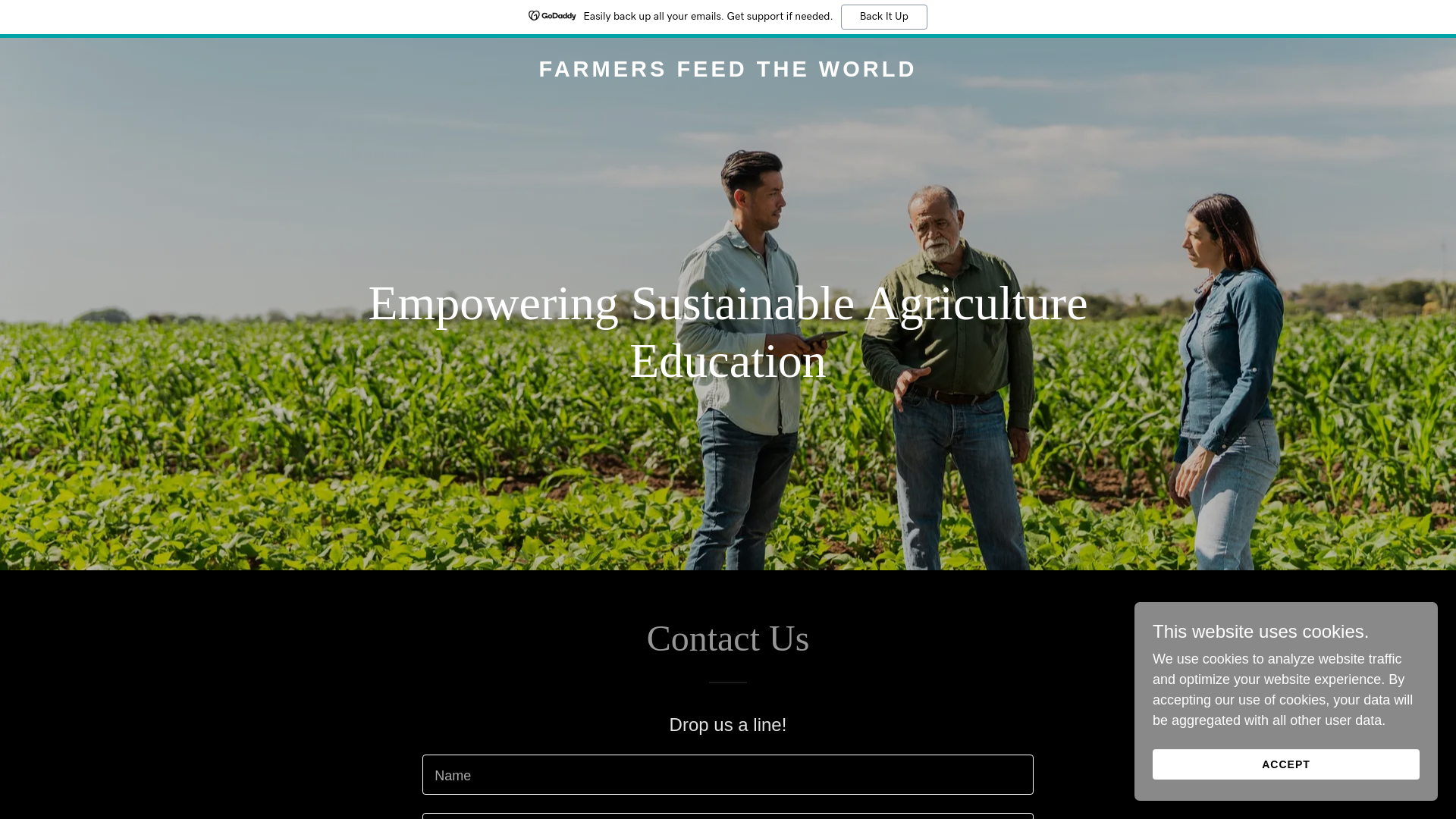 website screenshot of https://famersfeedtheworld.com/