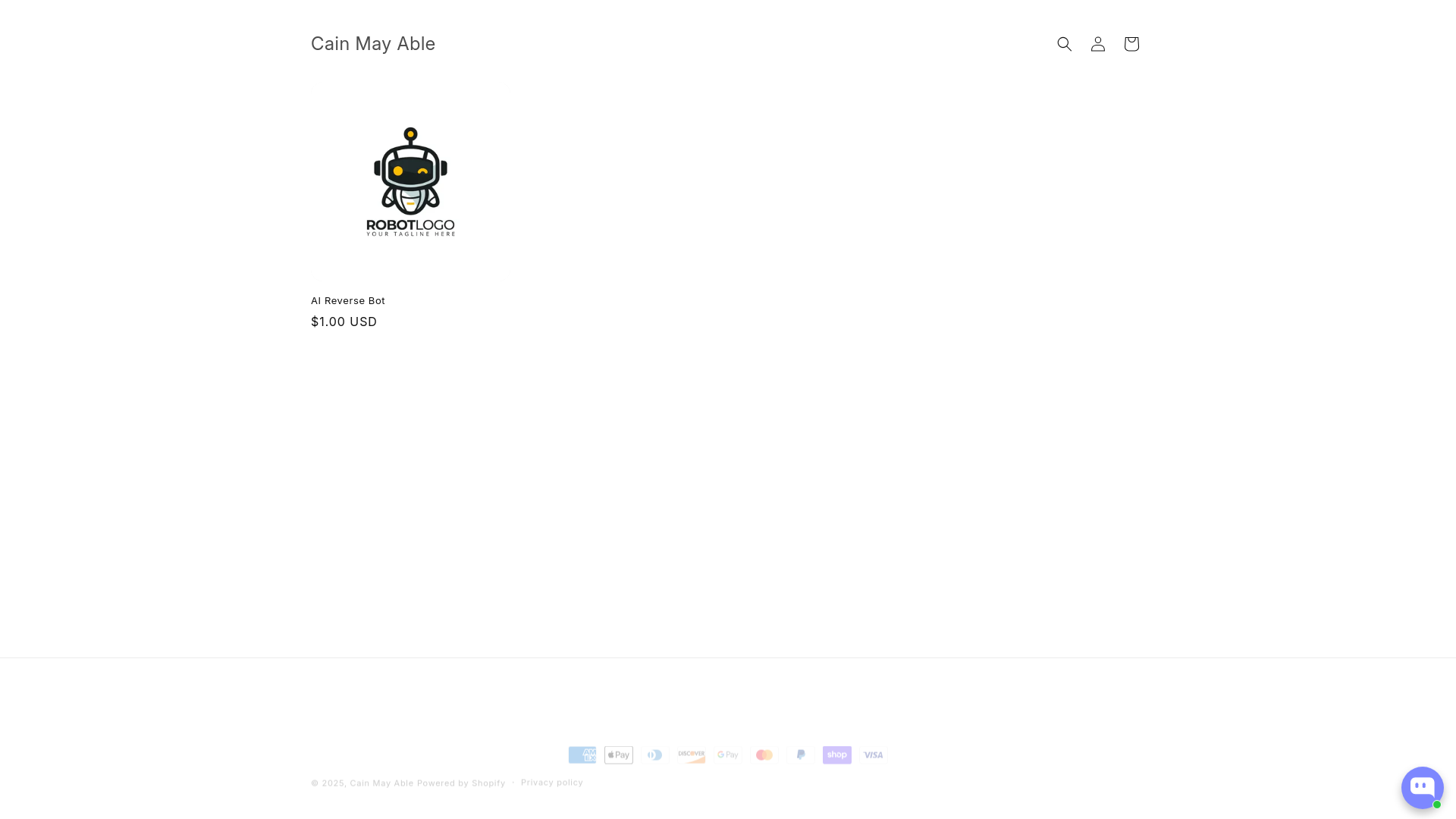 website screenshot of https://cainmayable.com/