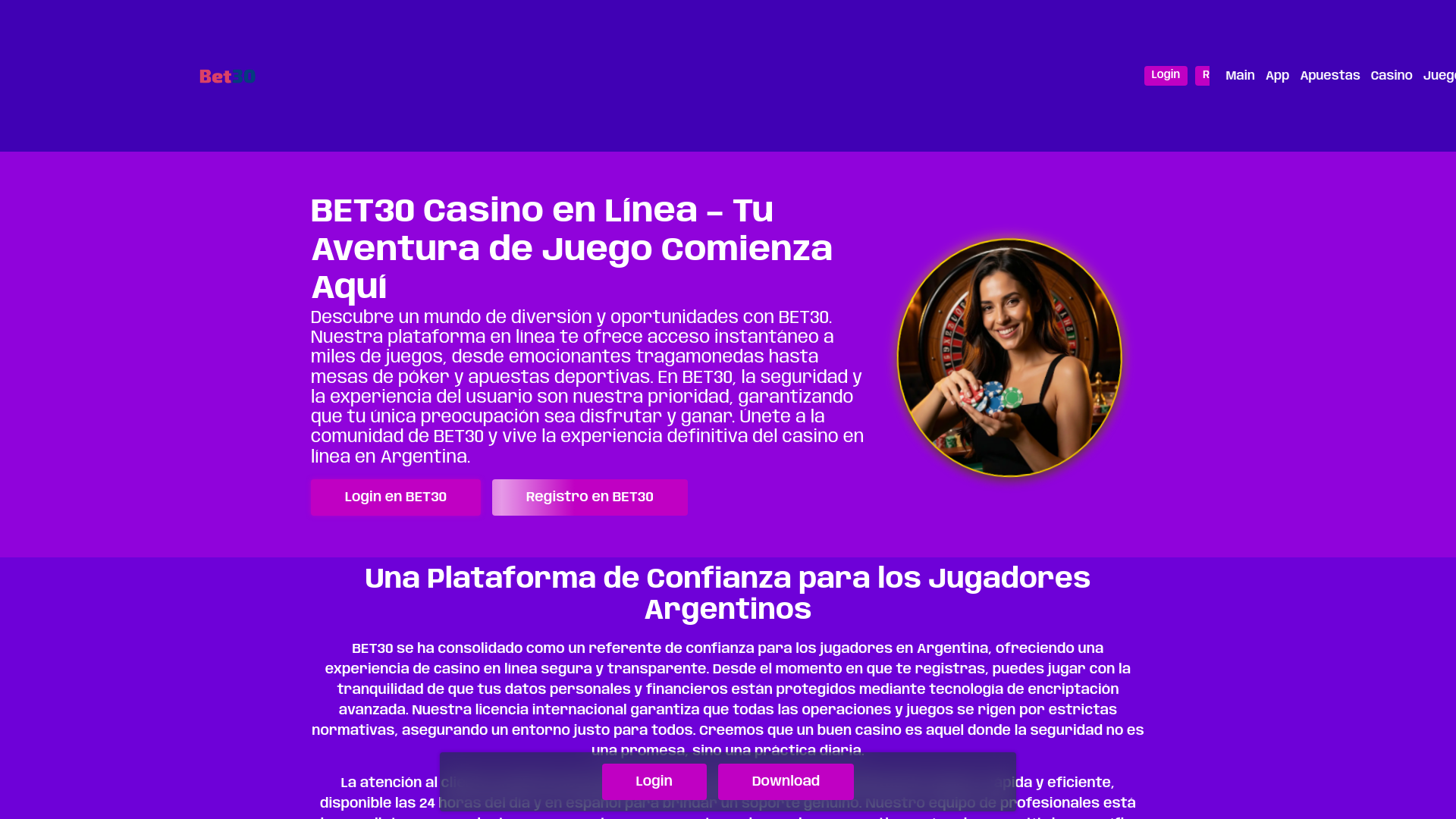 website screenshot of https://bet30sbs.com