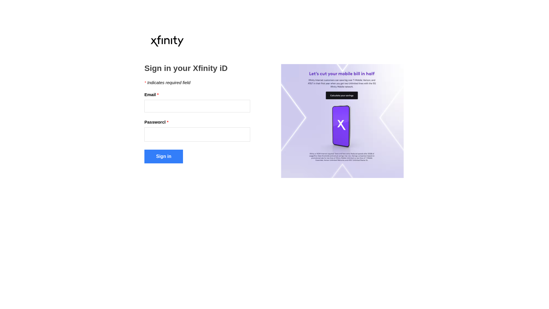 website screenshot of https://xfiiniylogin.weebly.com