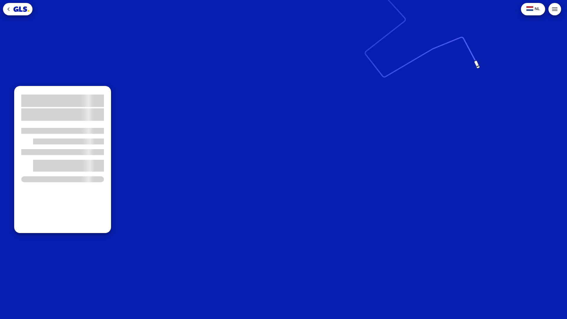 website screenshot of https://www.gls-info.nl/tracking/ttlink?parcelNo=00925966328503&zipCode=8442BZ&lang=NL