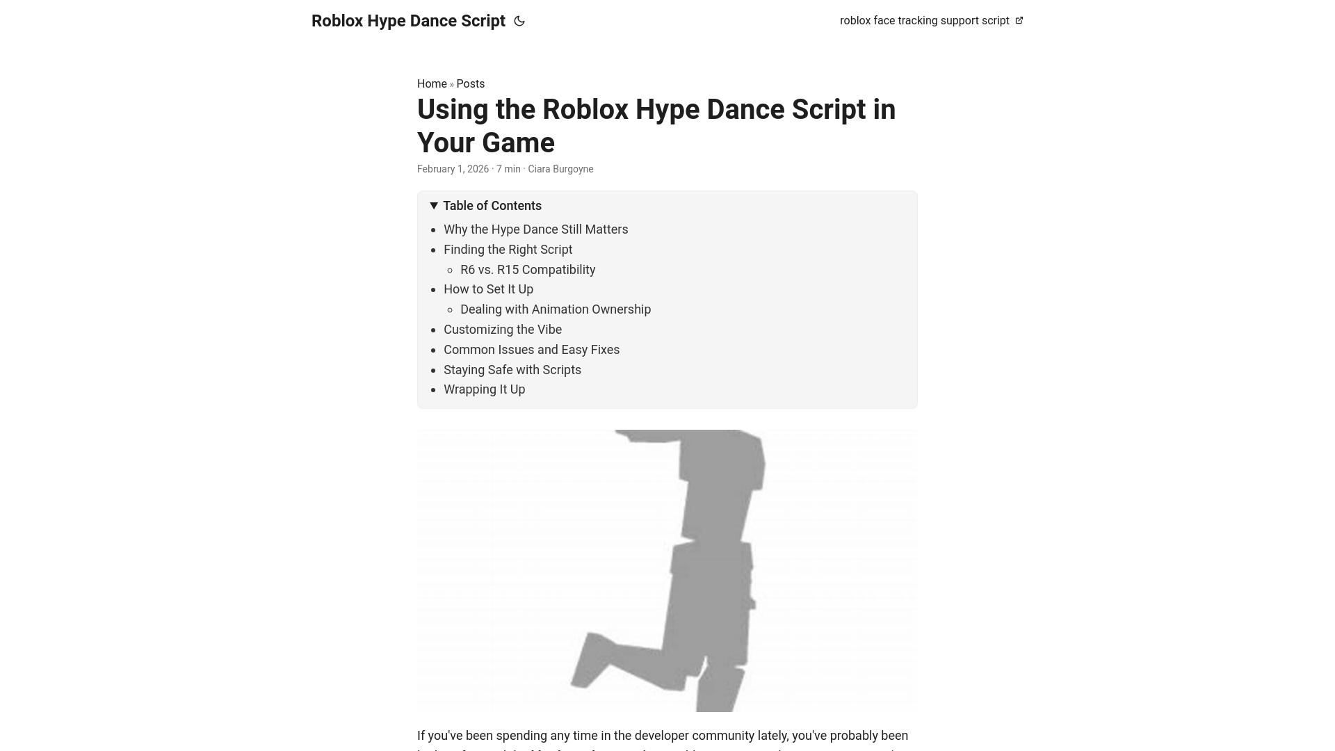 website screenshot of https://roblox-hype-dance-script.pages.dev/