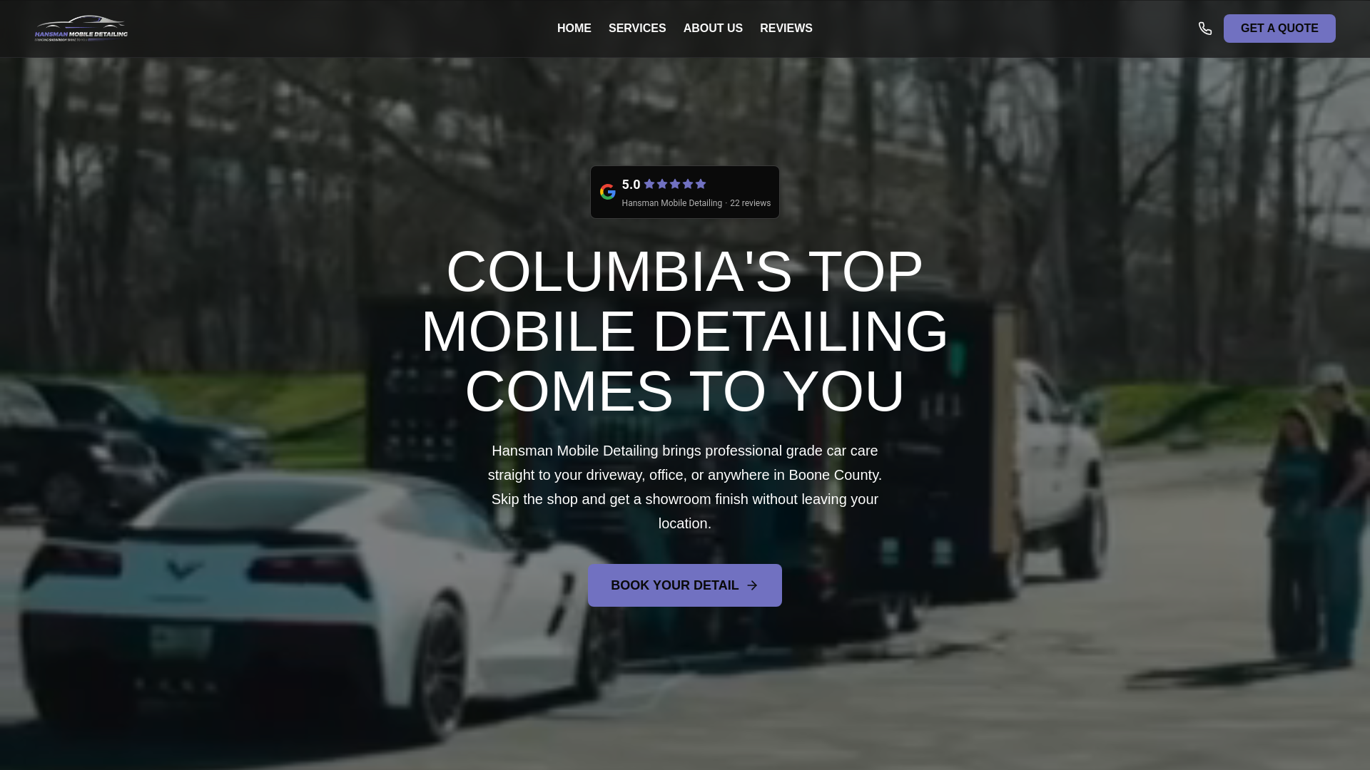 website screenshot of https://hansmanmobiledetail.com/