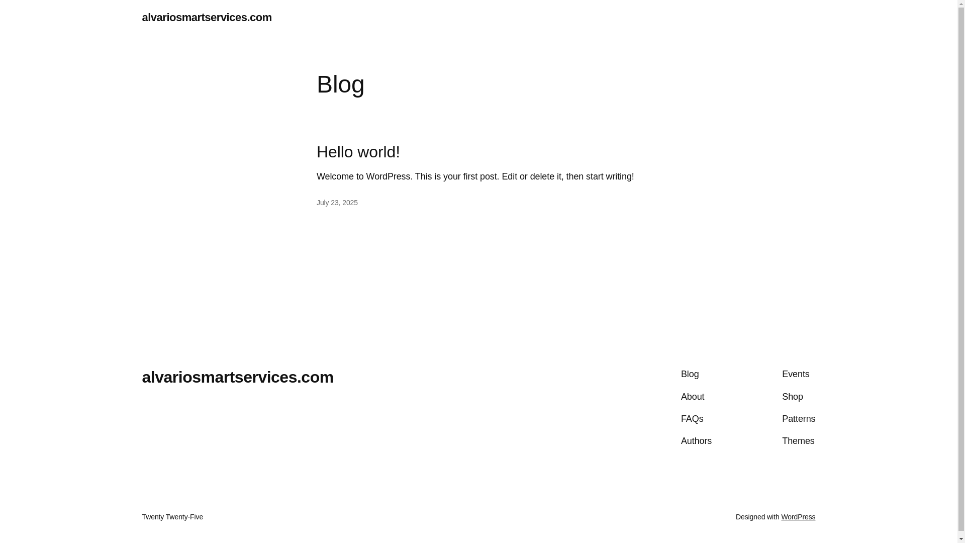website screenshot of https://alvariosmartservices.com/