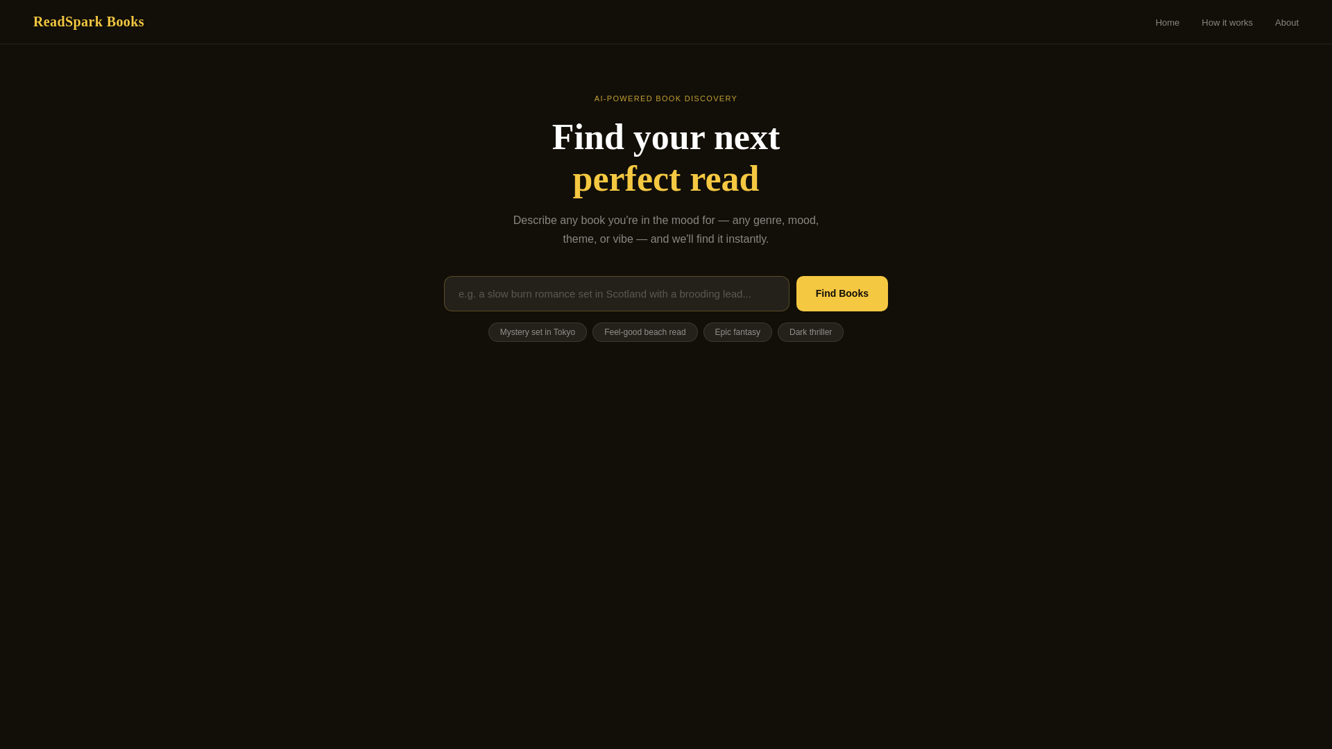 website screenshot of https://readsparkbooks.com/