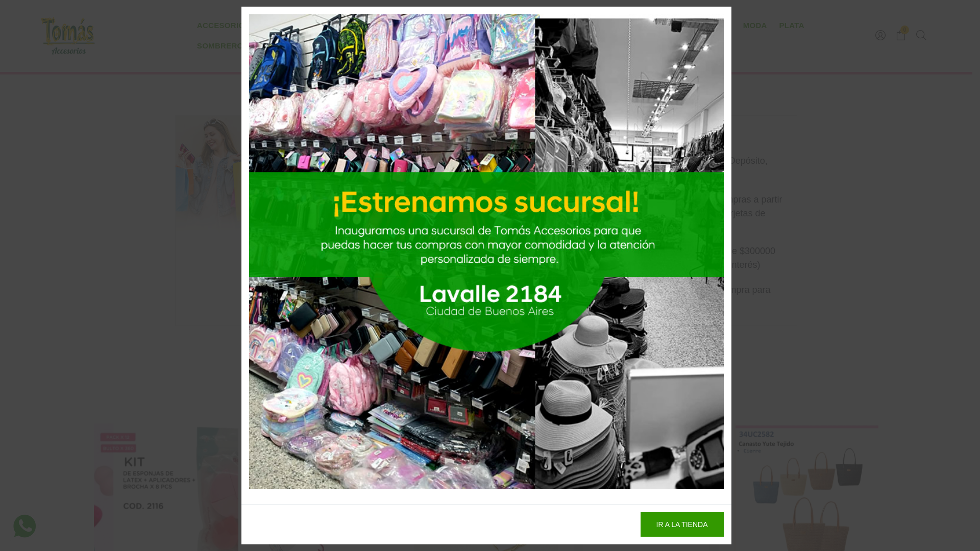 website screenshot of https://tomasaccesorios.click/