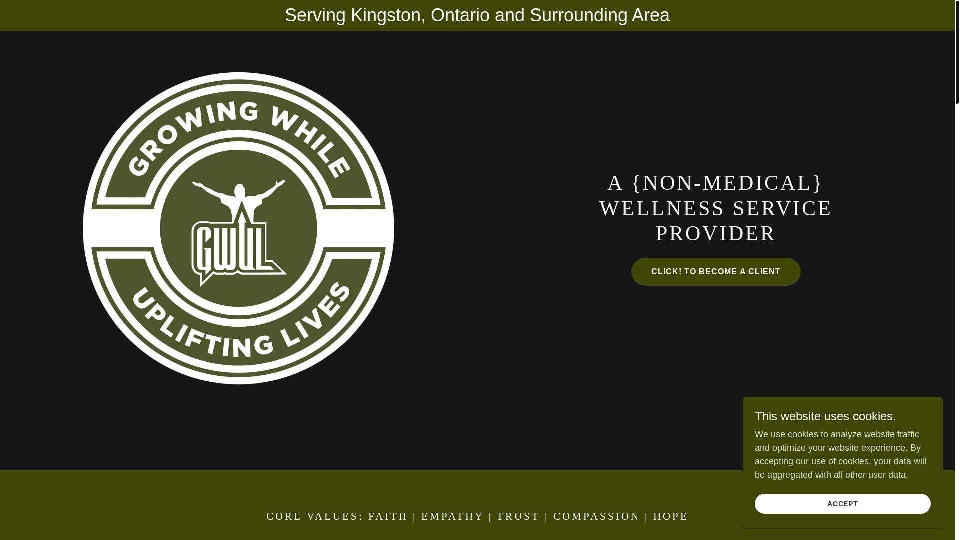 website screenshot of https://liftinglives.ca/