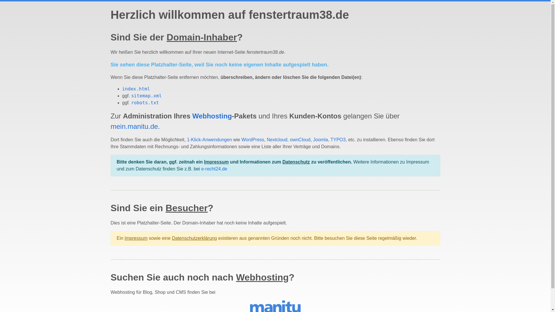 website screenshot of https://fenstertraum38.de/
