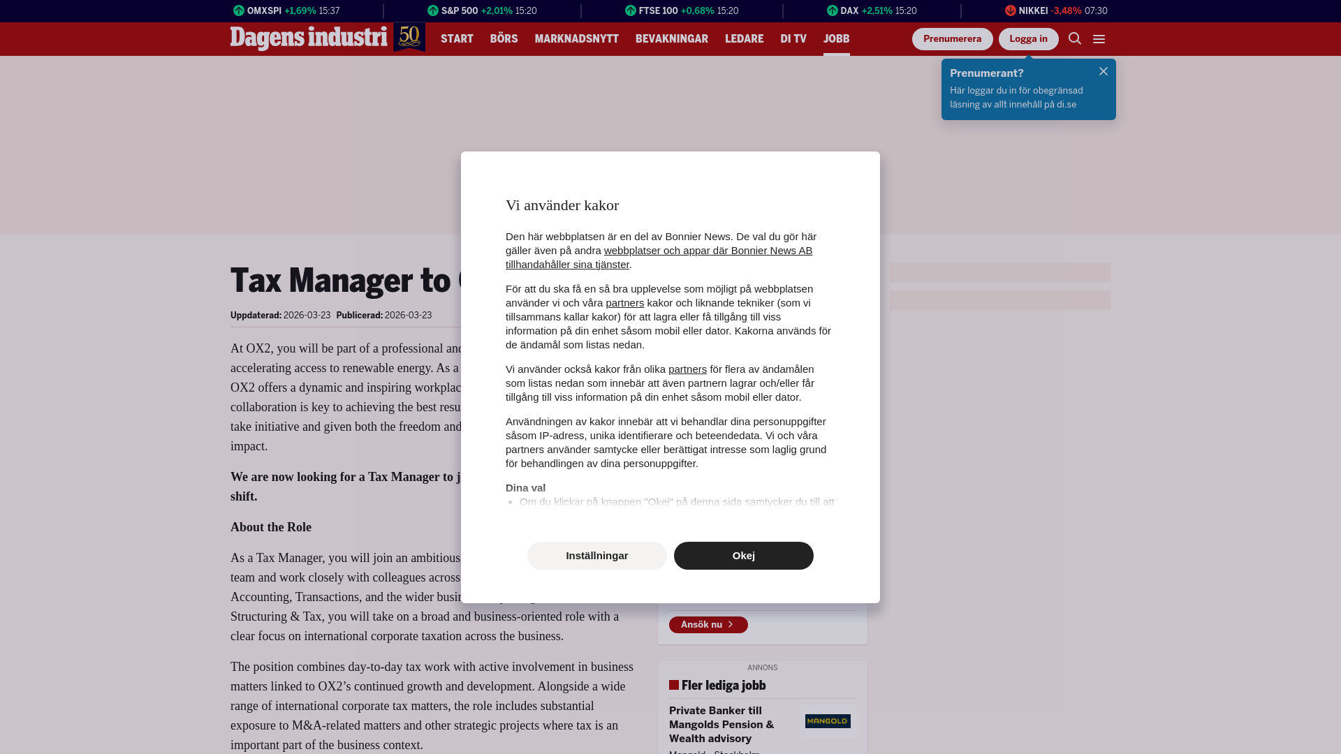 website screenshot of https://www.di.se/lediga-jobb/tax-manager-to-ox2_stockholm/