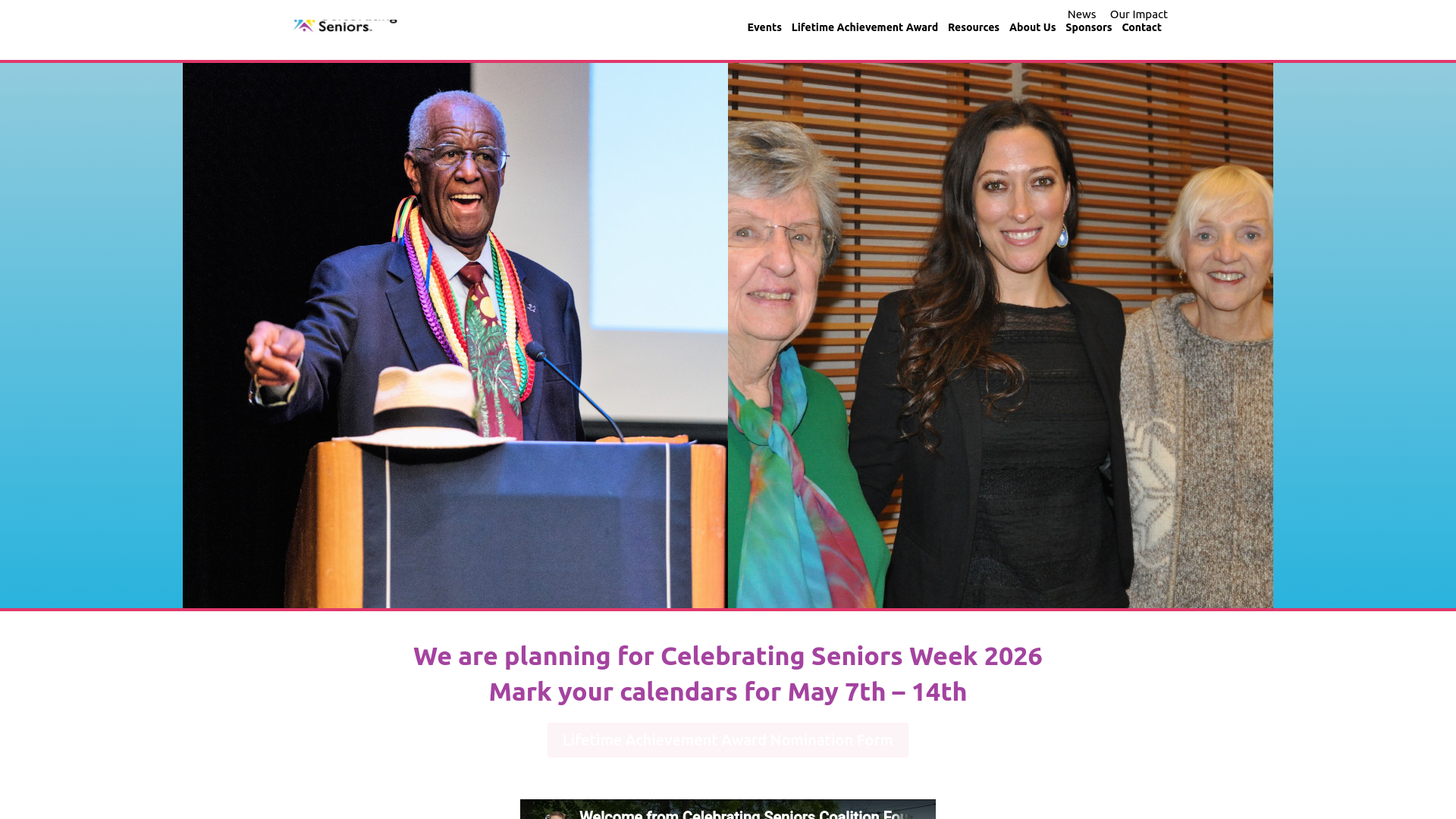 website screenshot of https://celebratingseniors.net