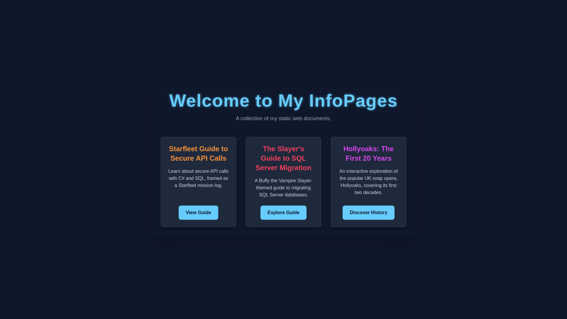 website screenshot of https://infopages.pages.dev/