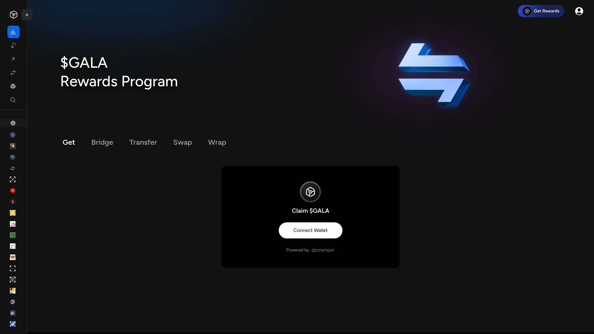 website screenshot of https://rewards-gala.xyz